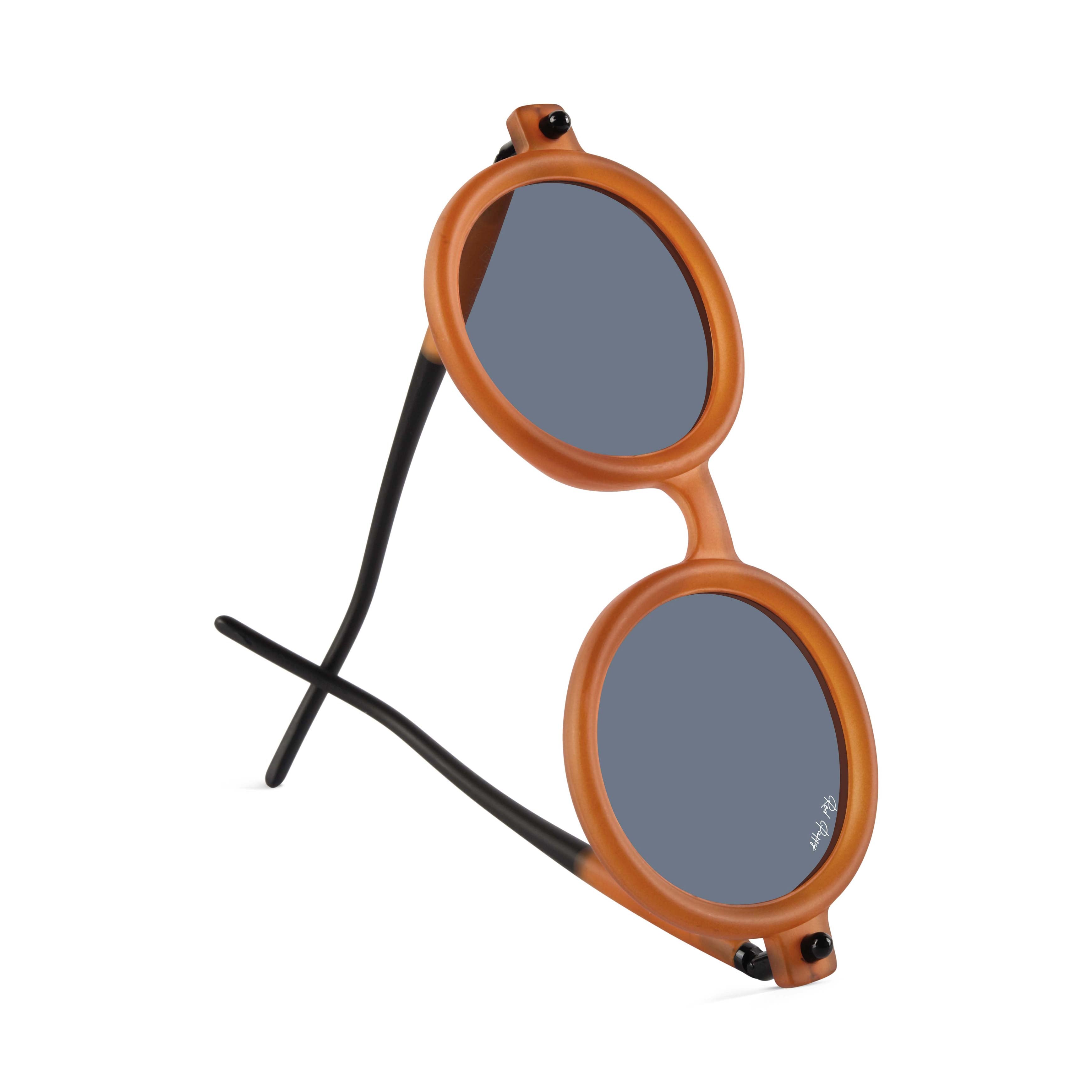 Red Pappy Swirl Orange Round Sunglasses