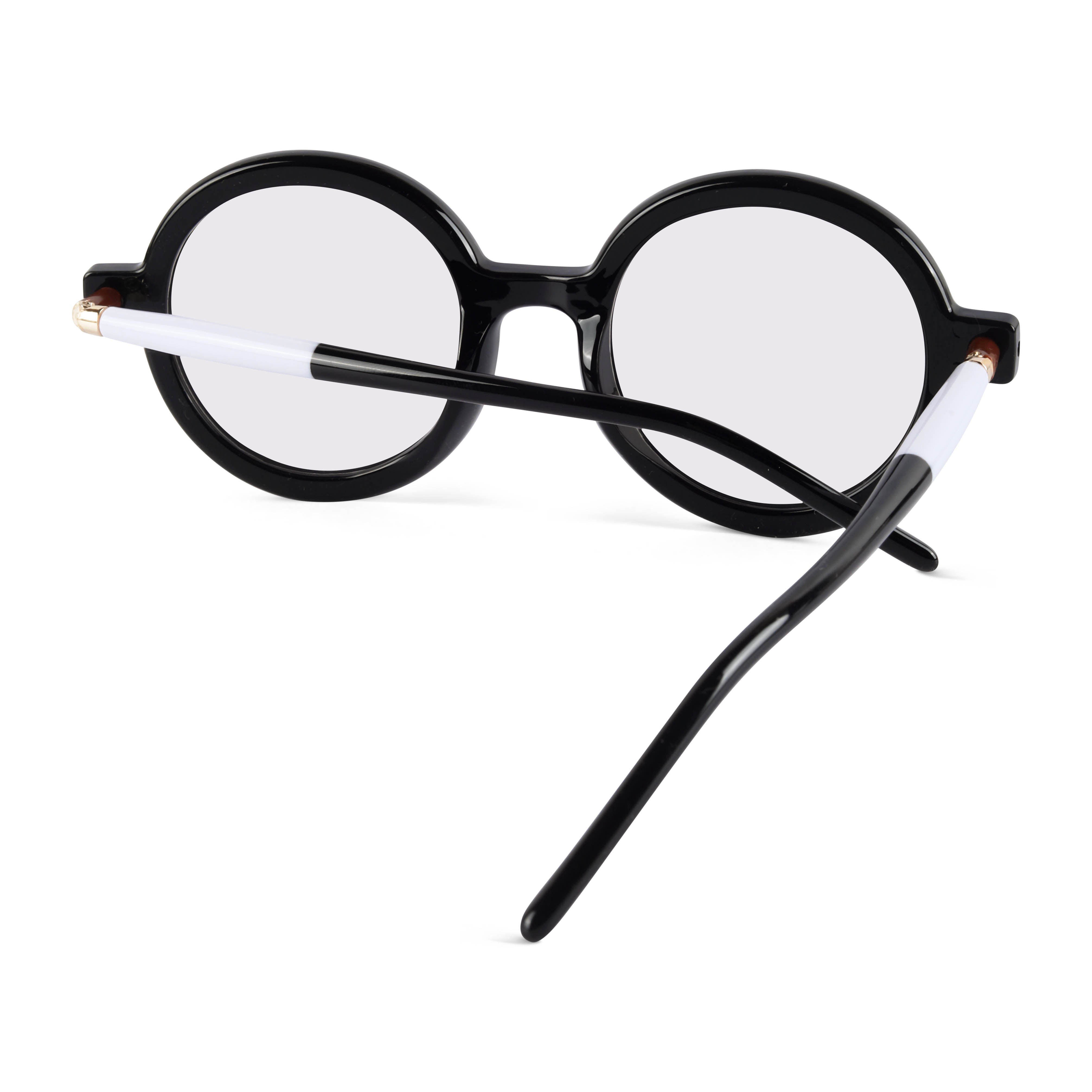 Red Pappy Swirl White Round Sunglasses