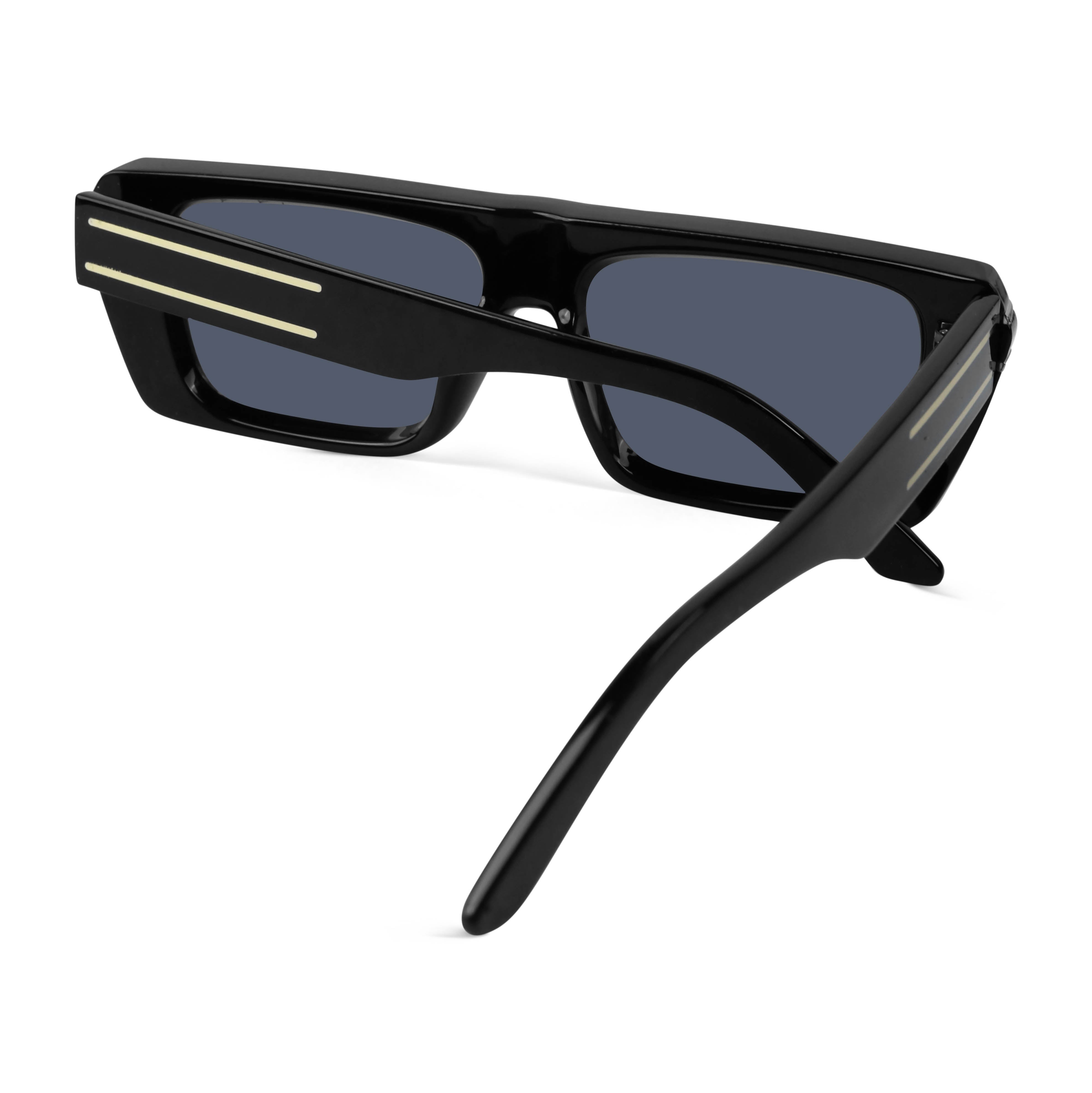 Tyntix Black Rectangle Sunglasses