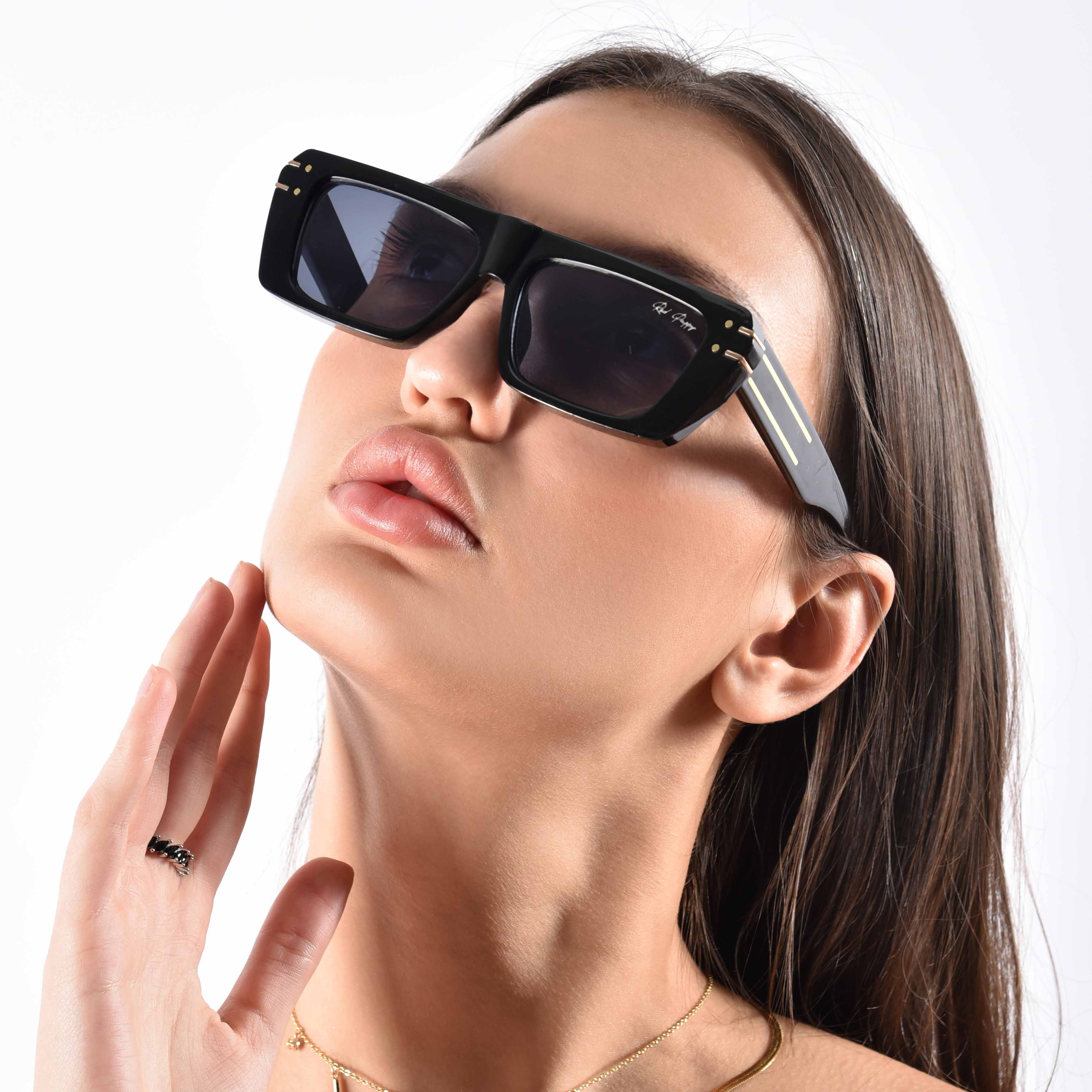 Tyntix Black Rectangle Sunglasses