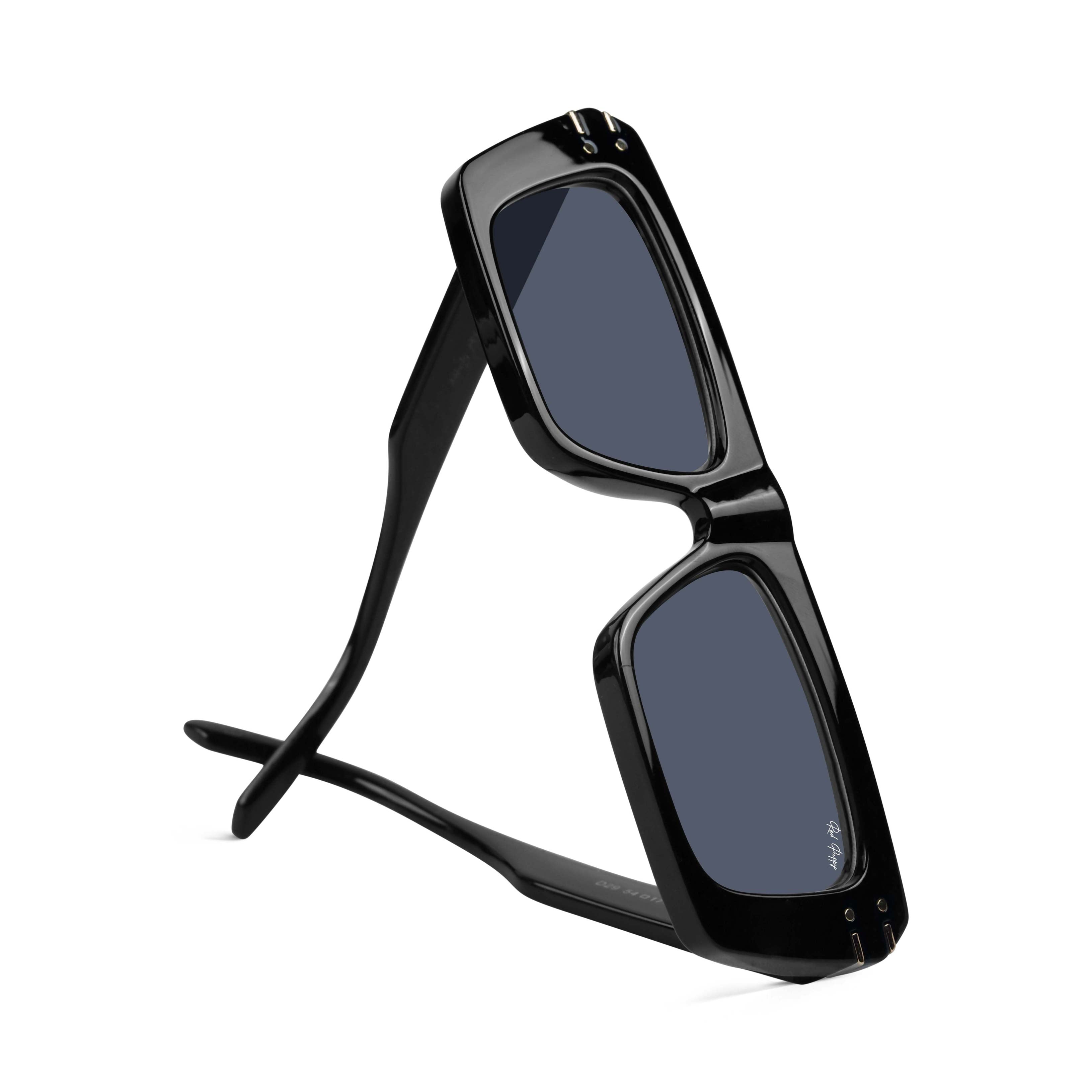 Tyntix Black Rectangle Sunglasses