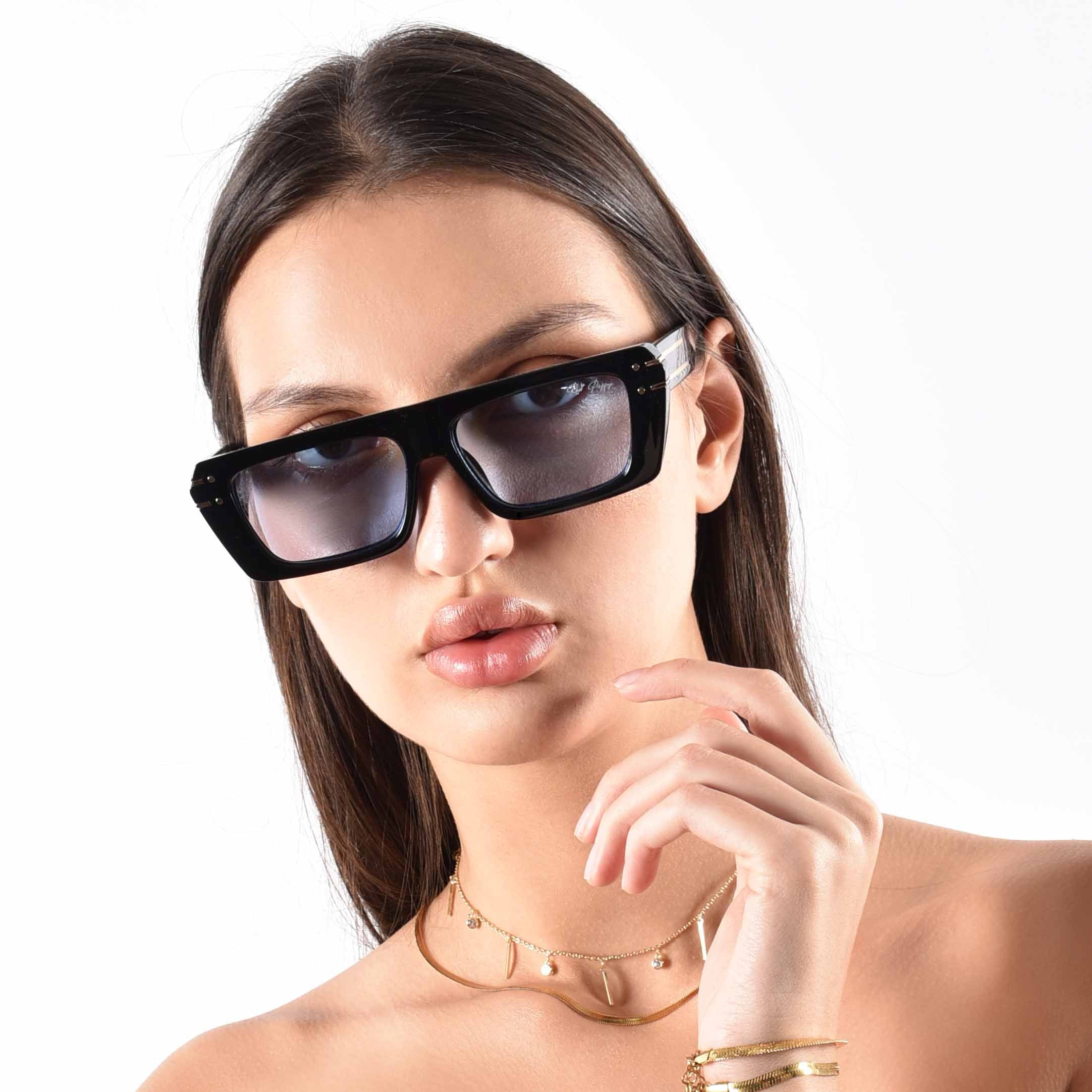 Tyntix Blue Rectangle Sunglasses