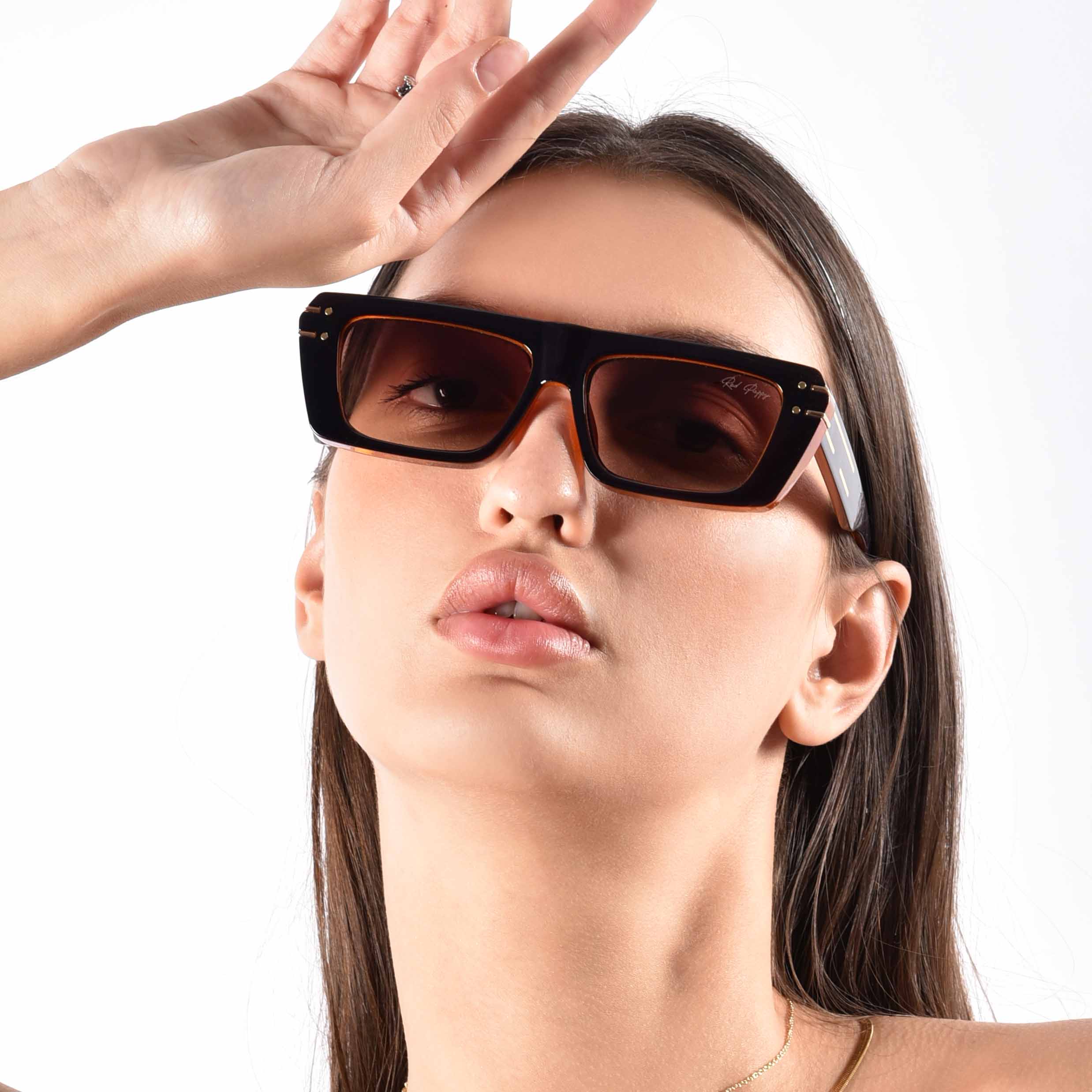 Tyntix Brown Rectangle Sunglasses