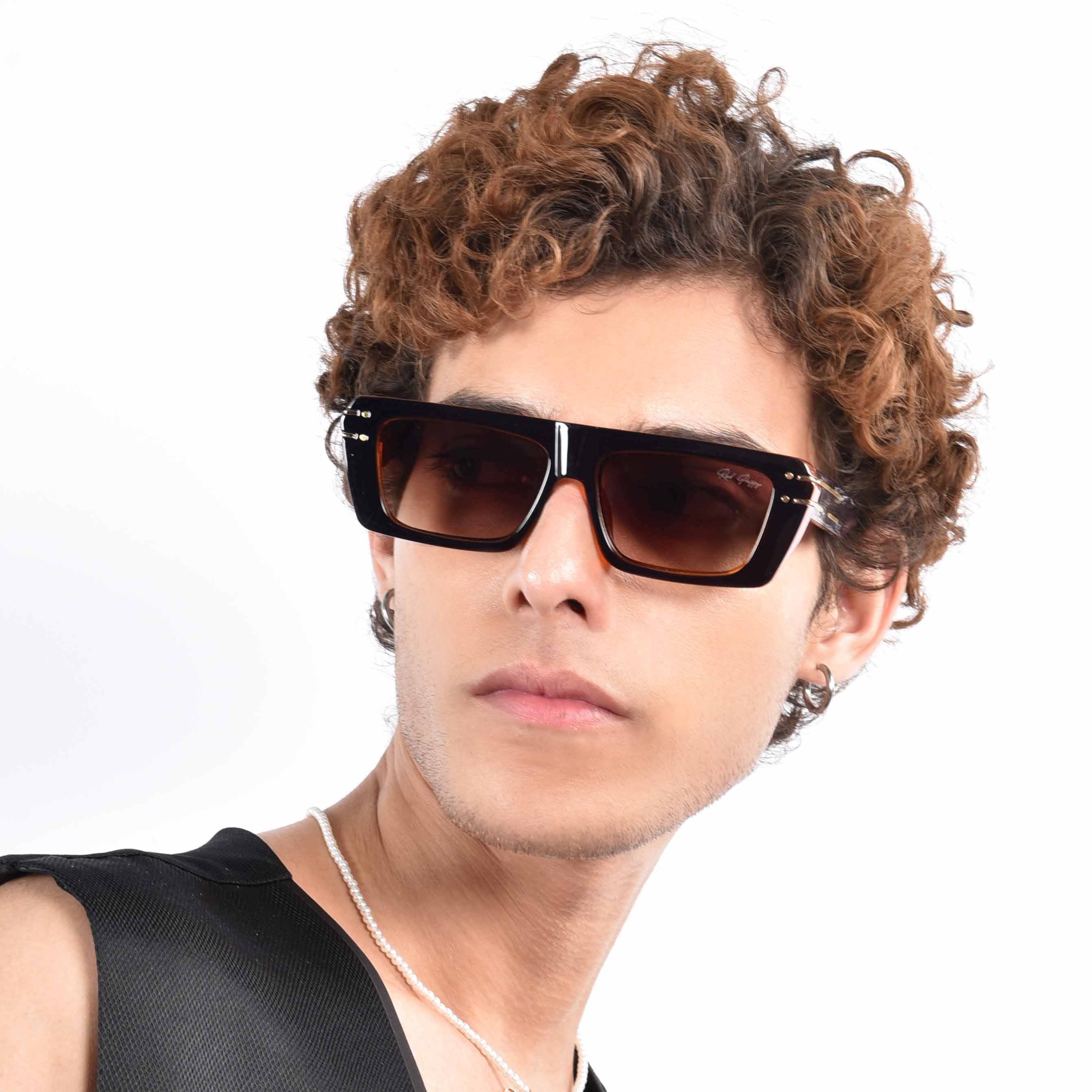 Tyntix Brown Rectangle Sunglasses