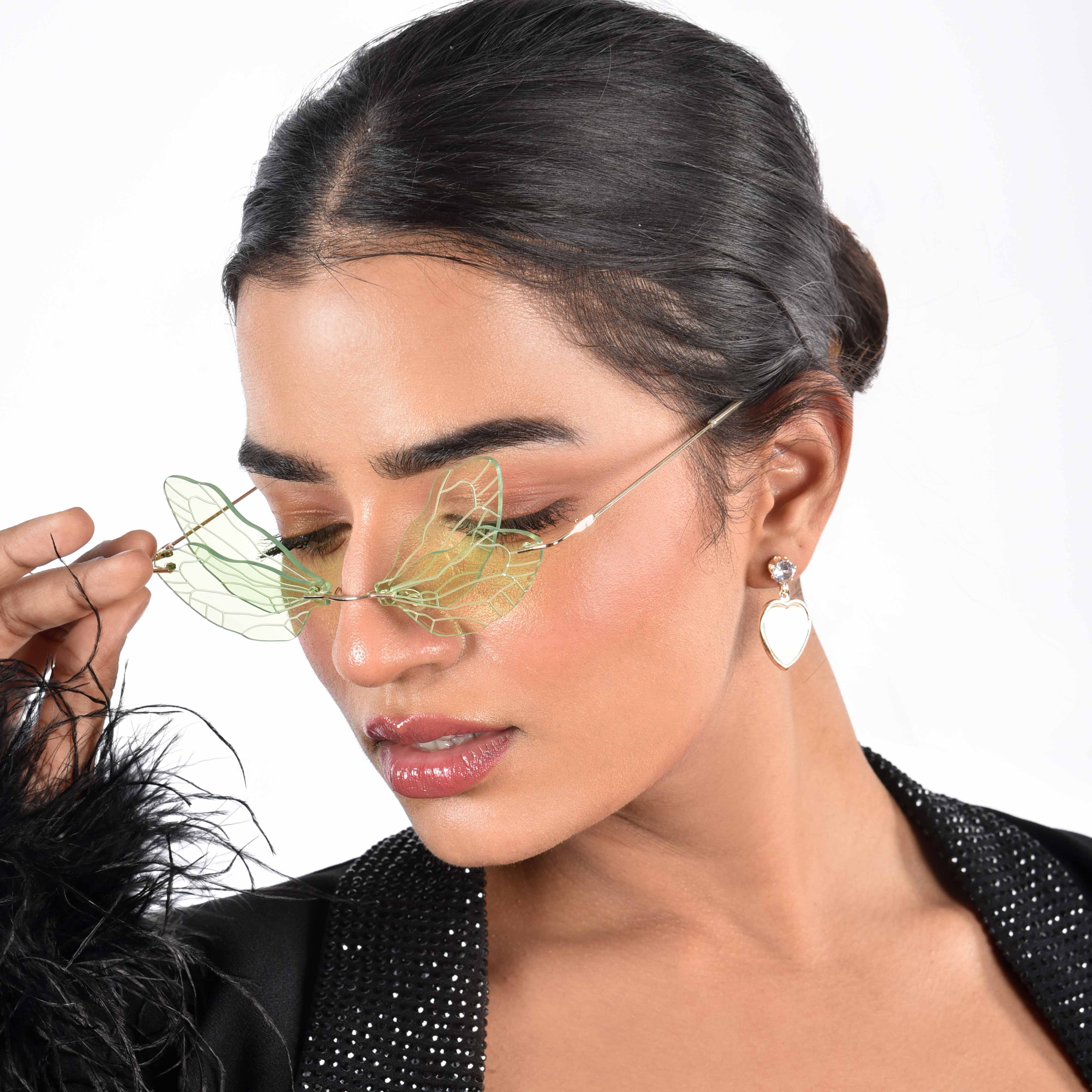Zanthe Green Butterfly Sunglasses