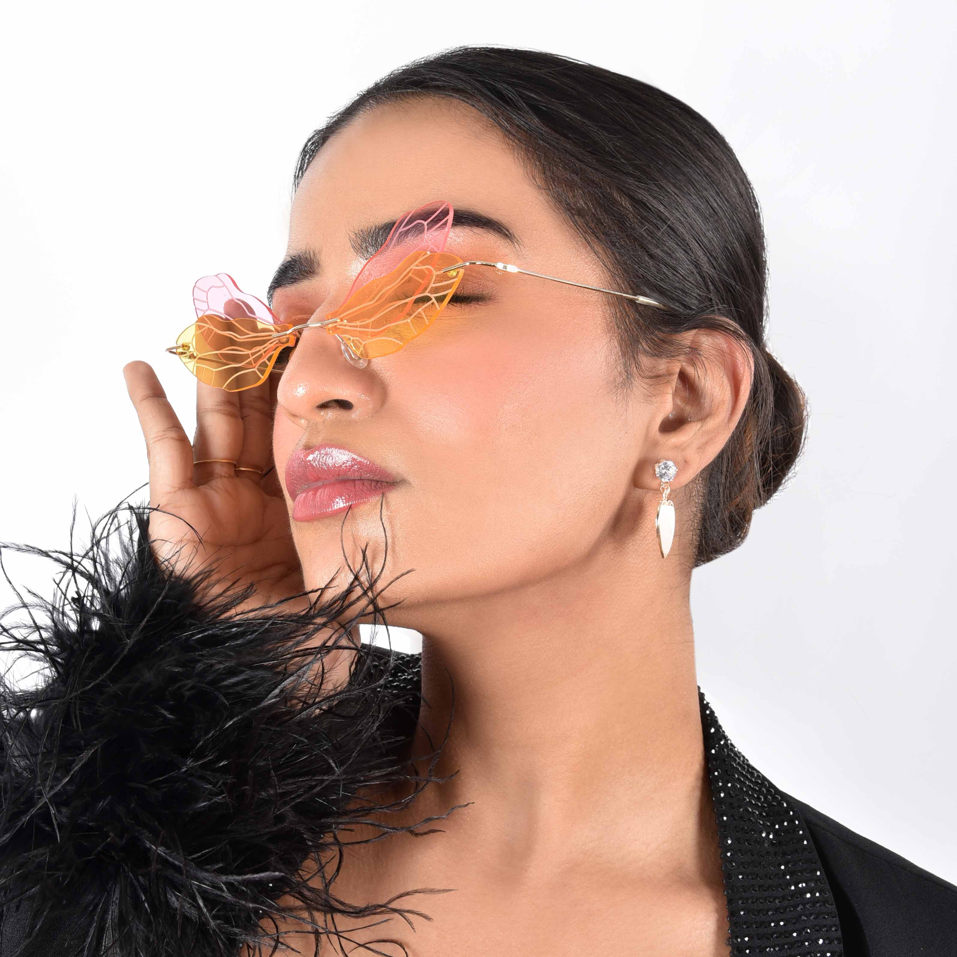 Zanthe Yellow Butterfly Sunglasses