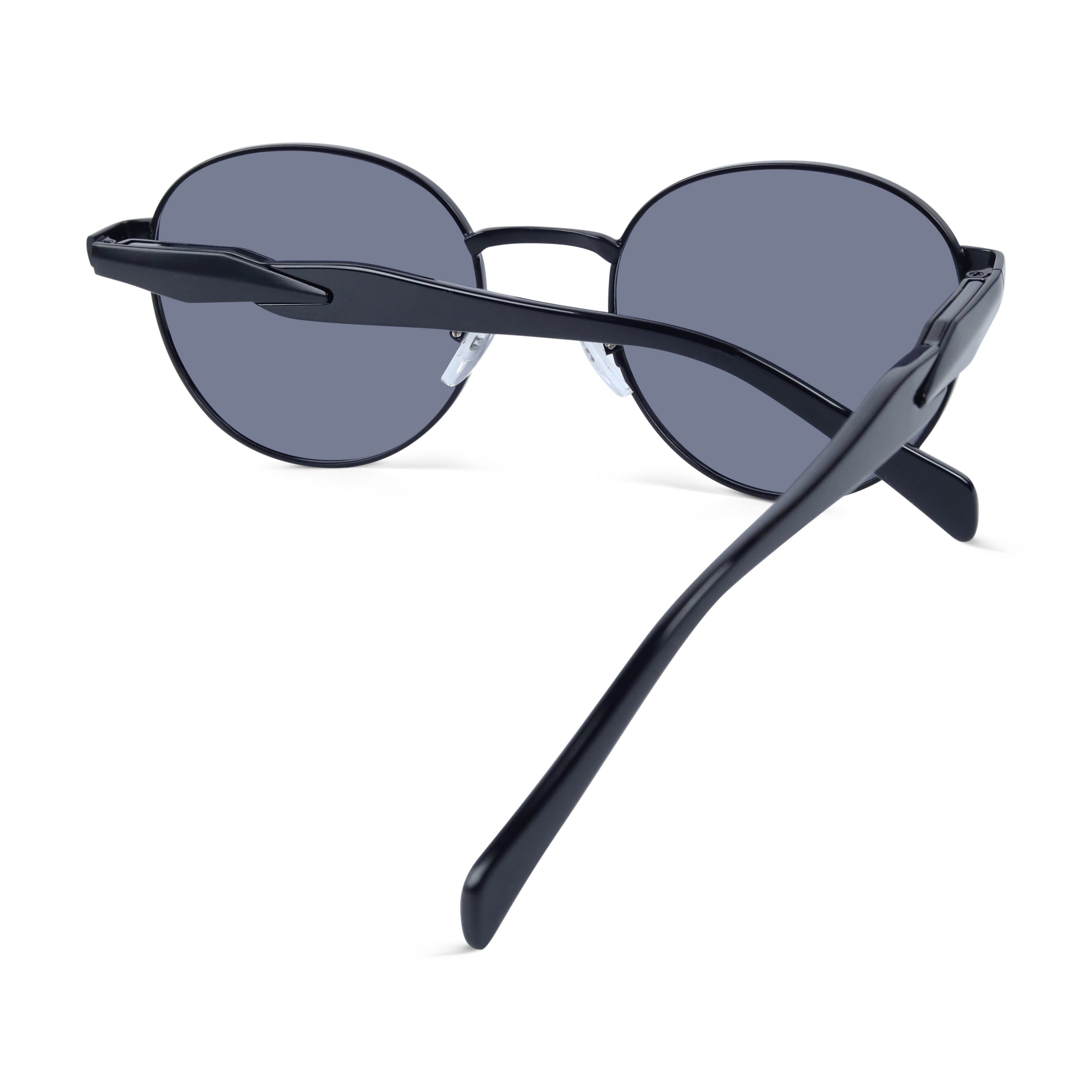 Zenon Black Round Sunglasses