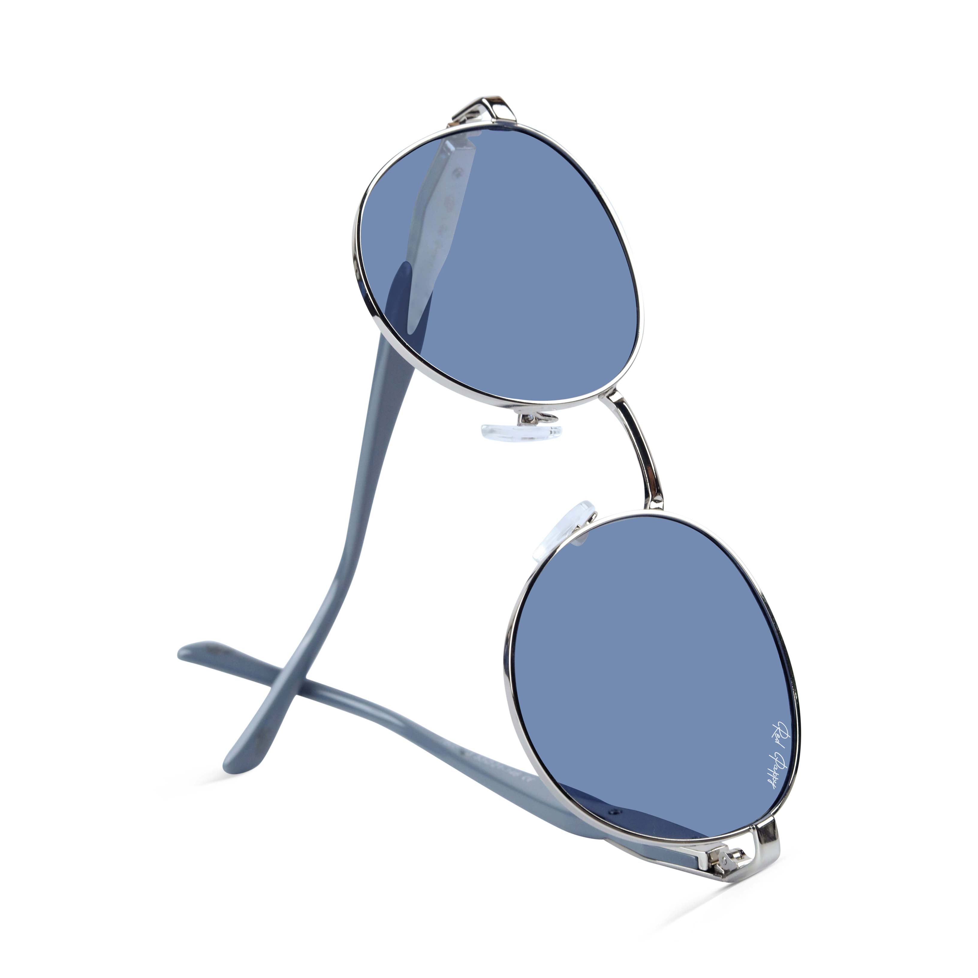 Zenon Blue Round Sunglasses