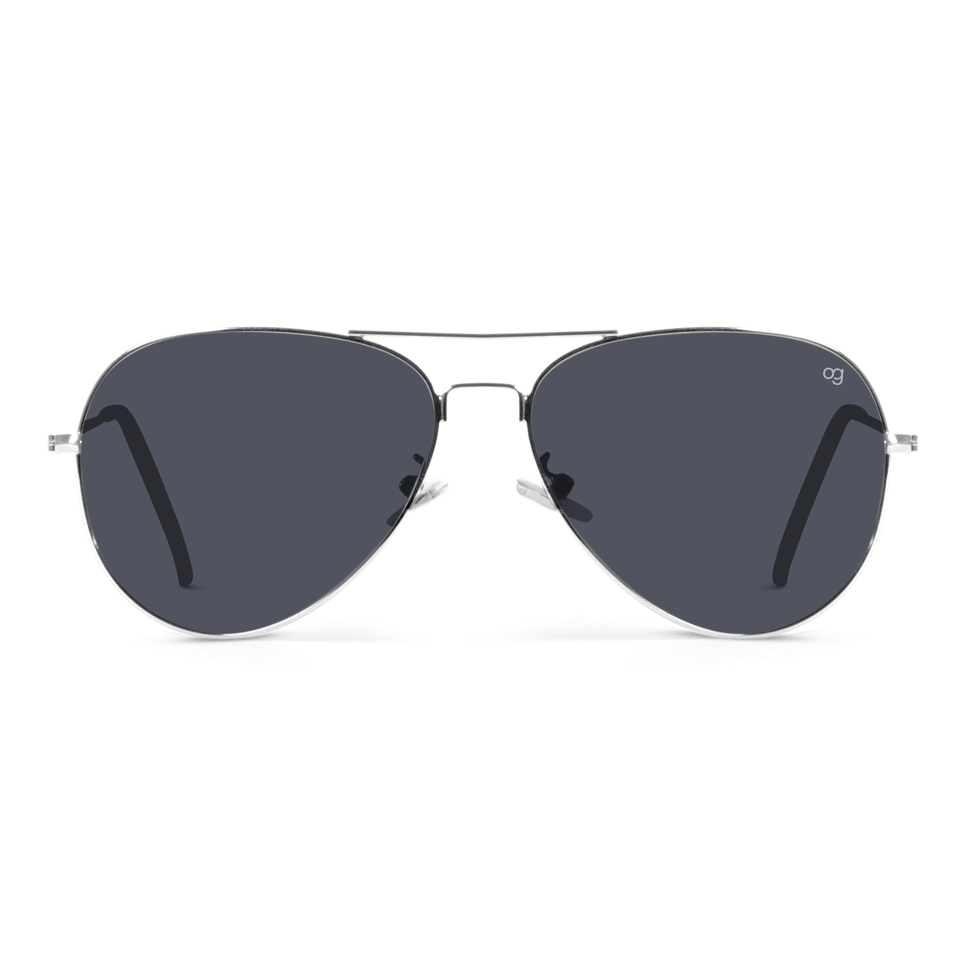 Shockpilot Silver Aviator Polarized Sunglasses