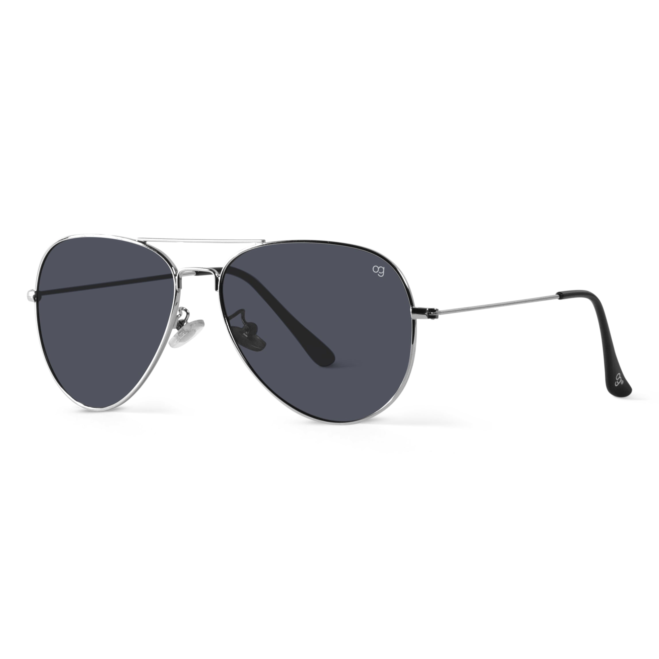 Shockpilot Silver Aviator Polarized Sunglasses