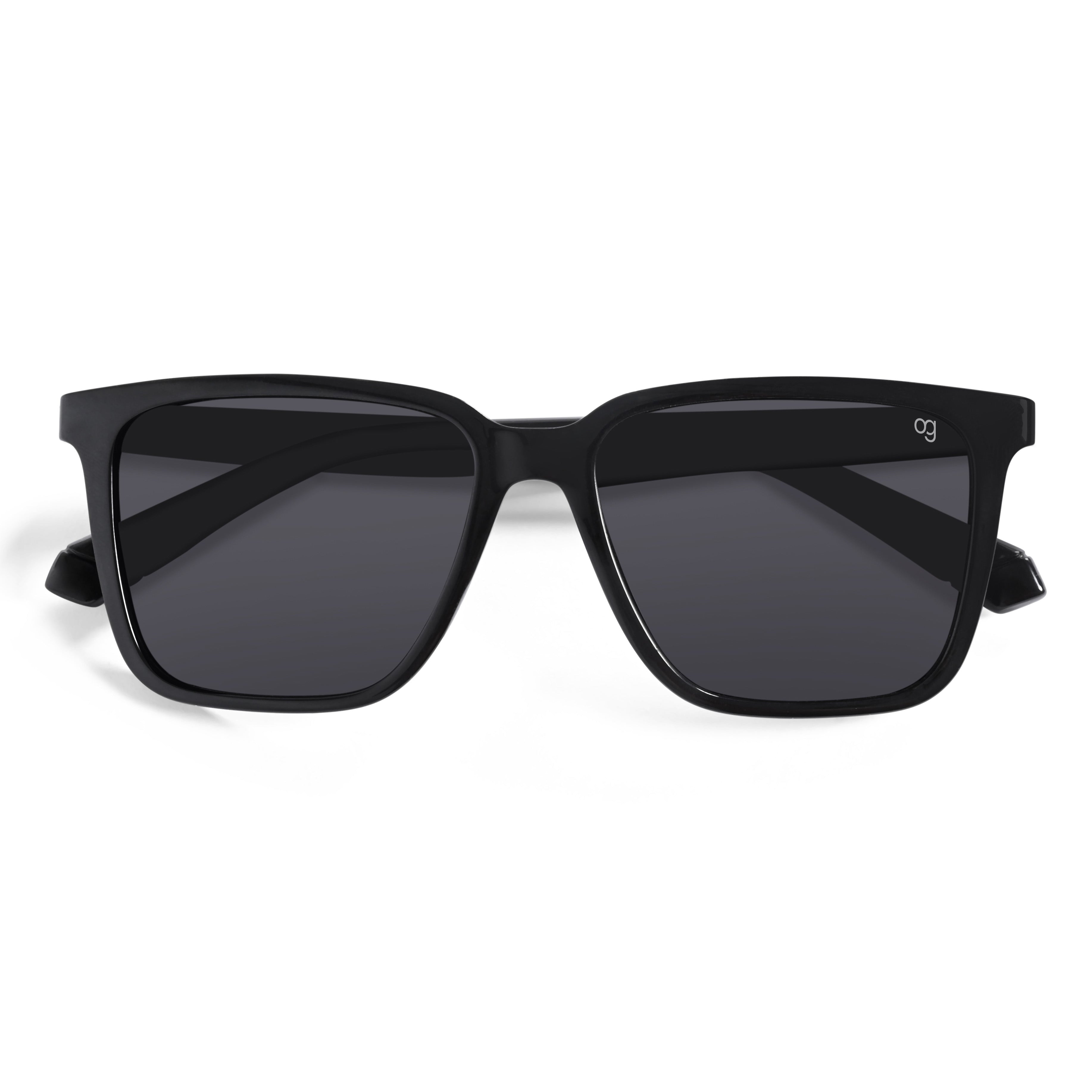 Trinity Black Polarized Square Sunglasses