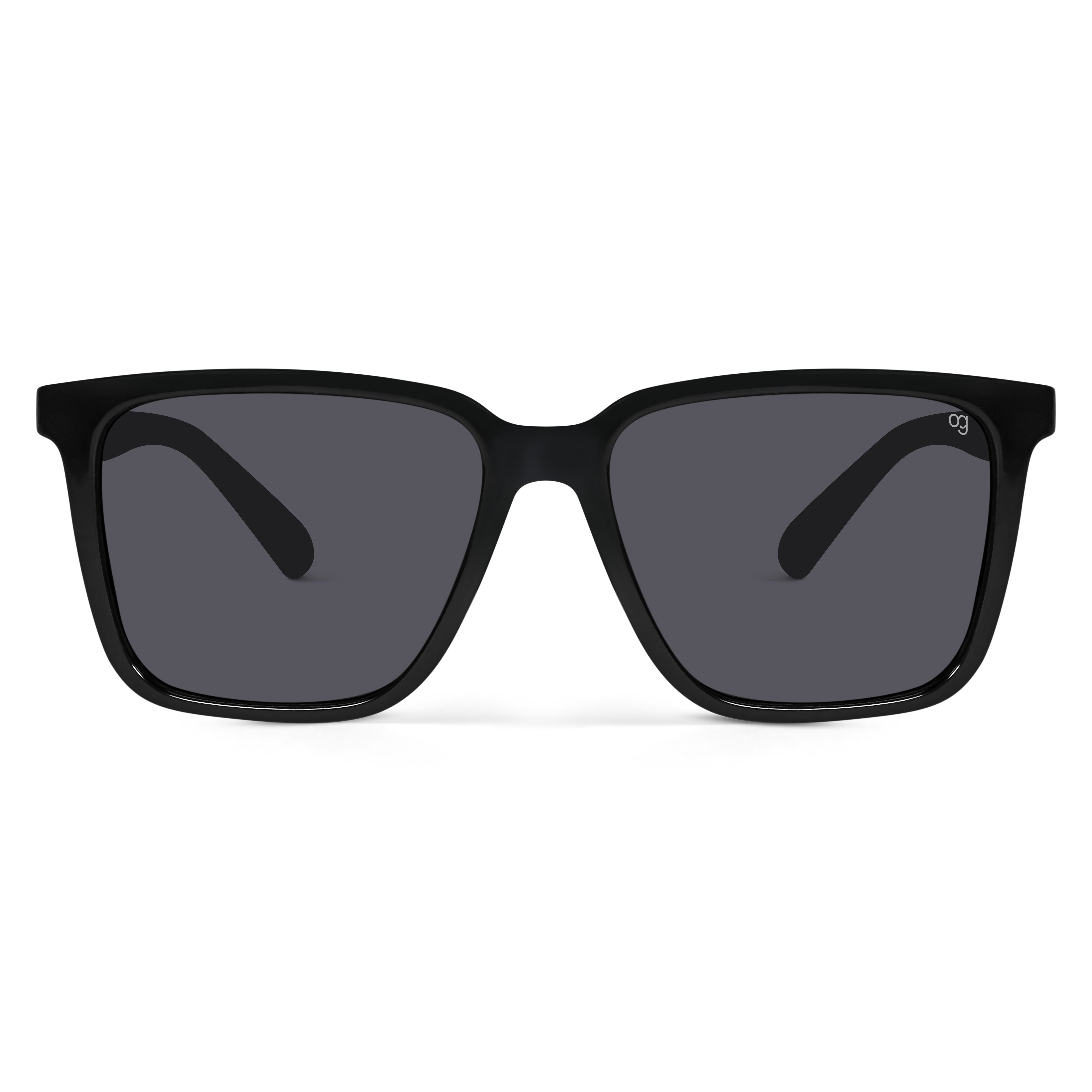Trinity Black Polarized Square Sunglasses