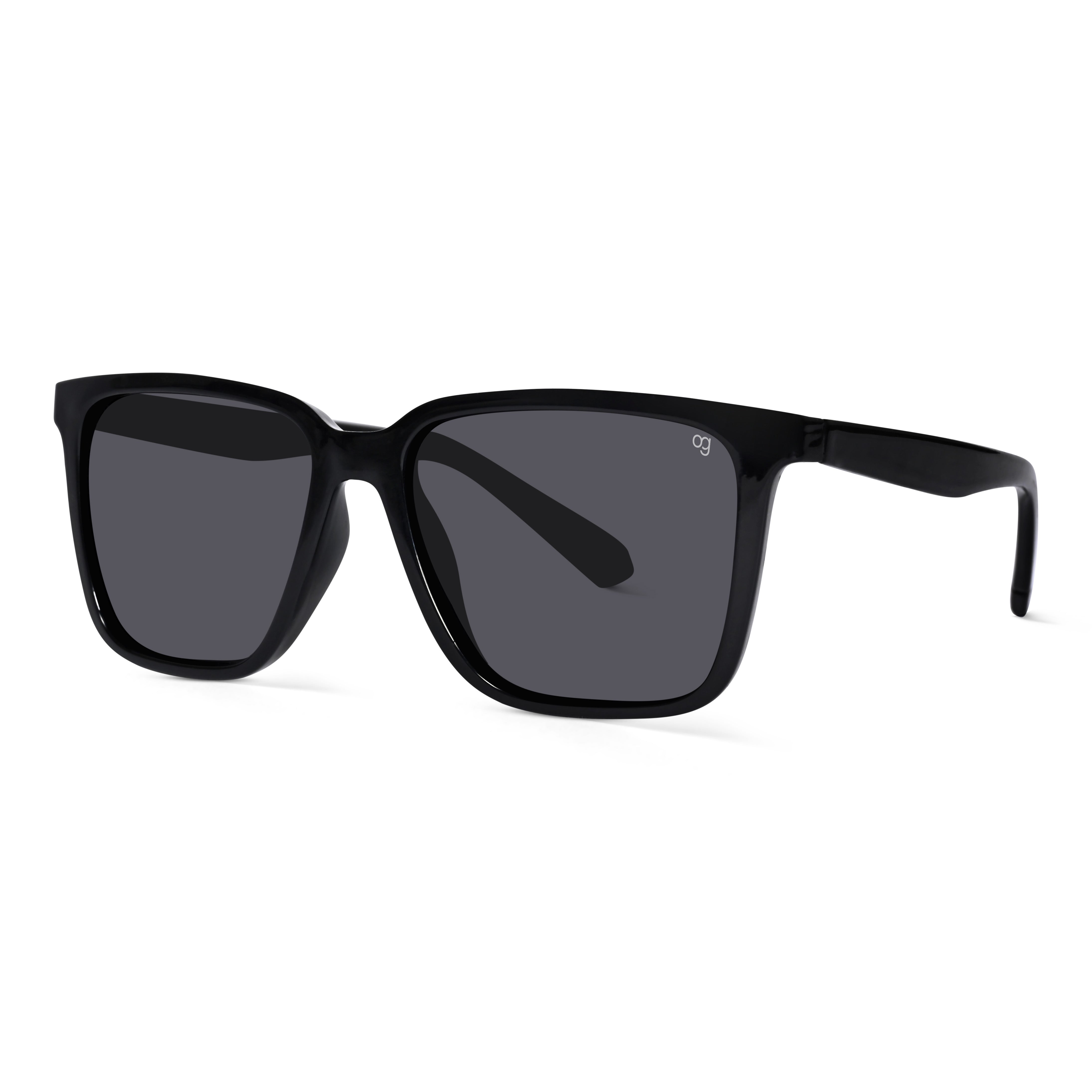 Trinity Black Polarized Square Sunglasses