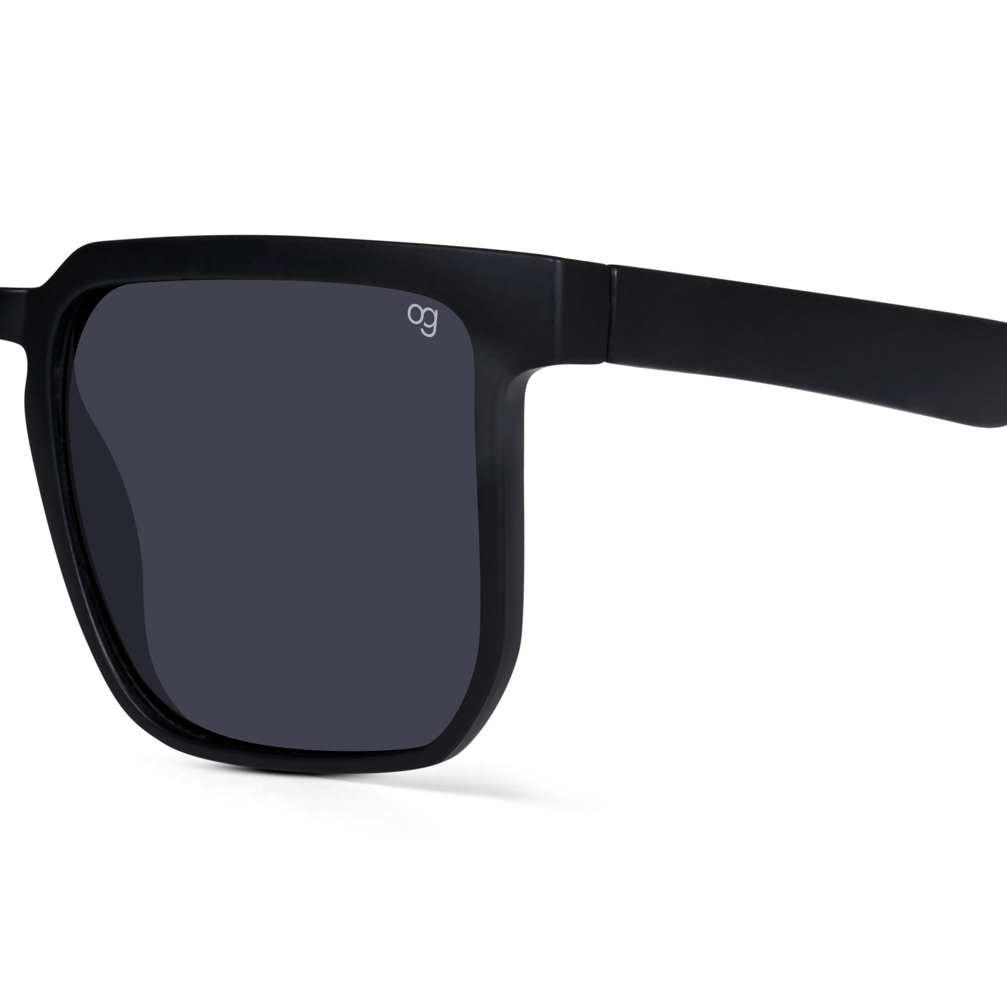 Opulent Black Polarized Square Sunglasses
