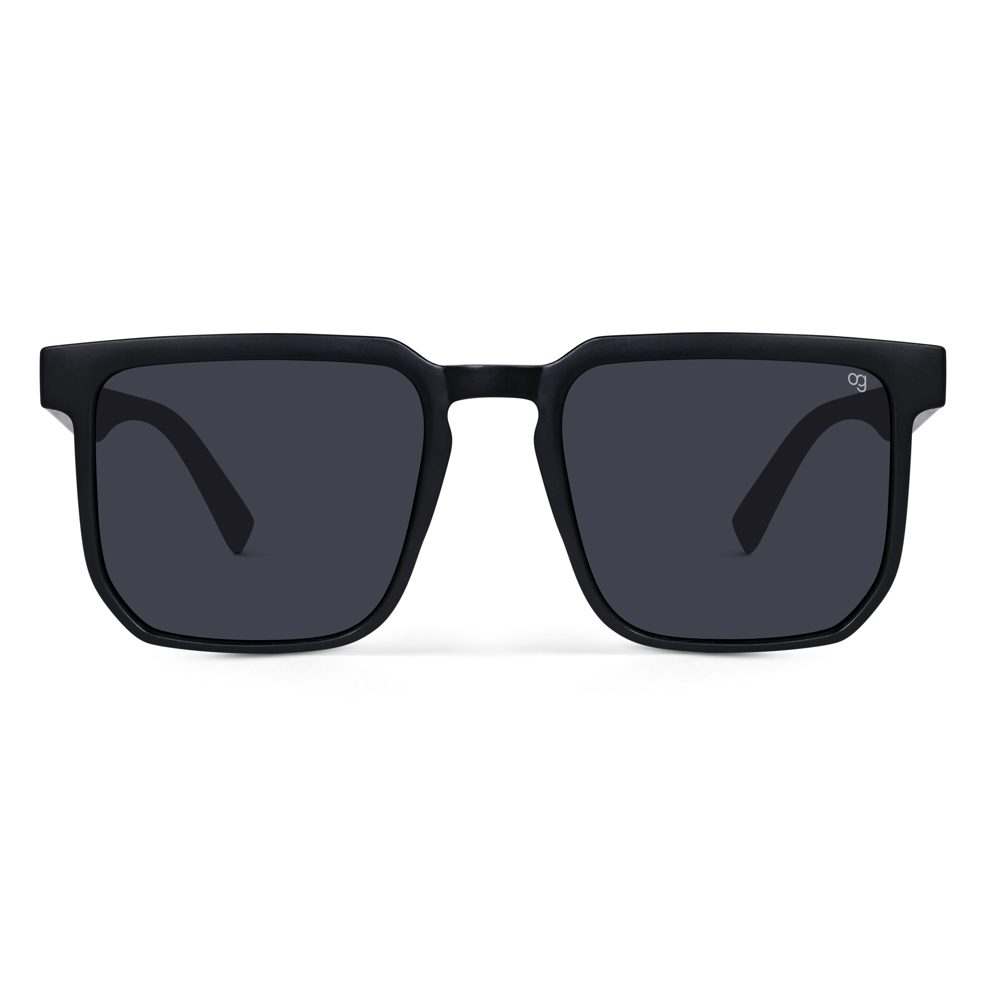 Opulent Black Polarized Square Sunglasses