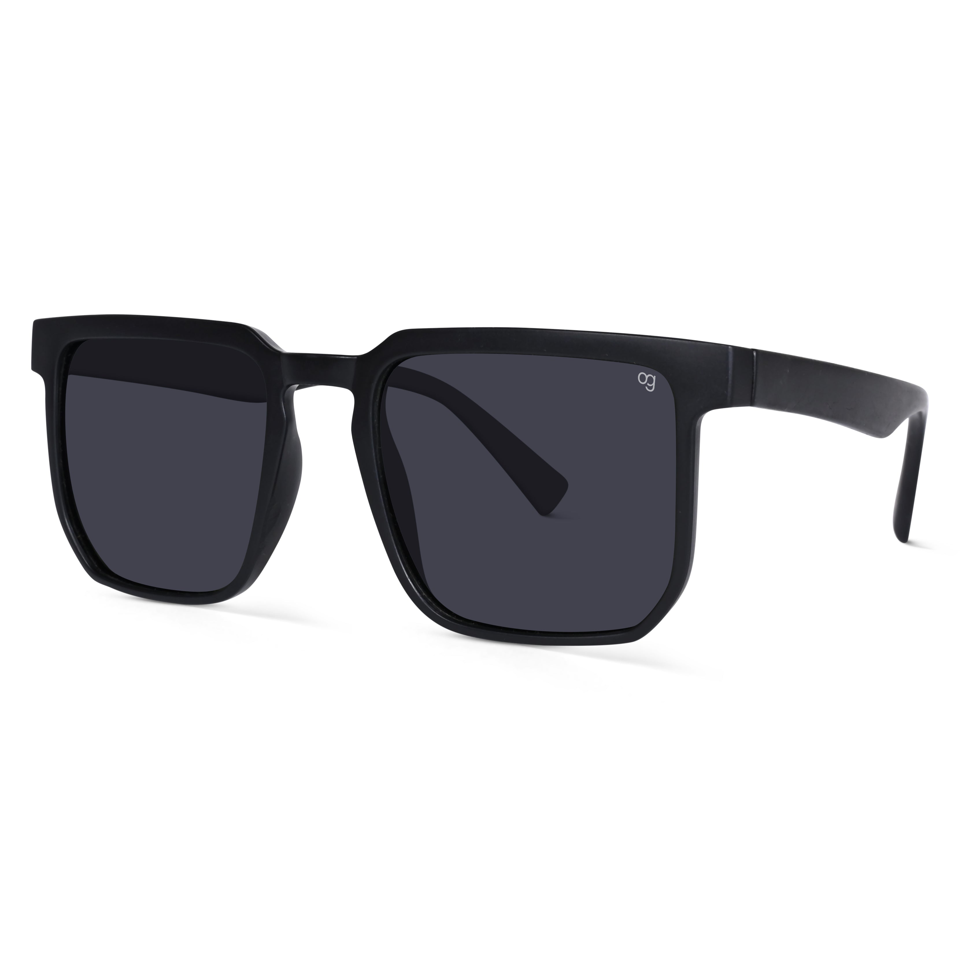 Opulent Black Polarized Square Sunglasses