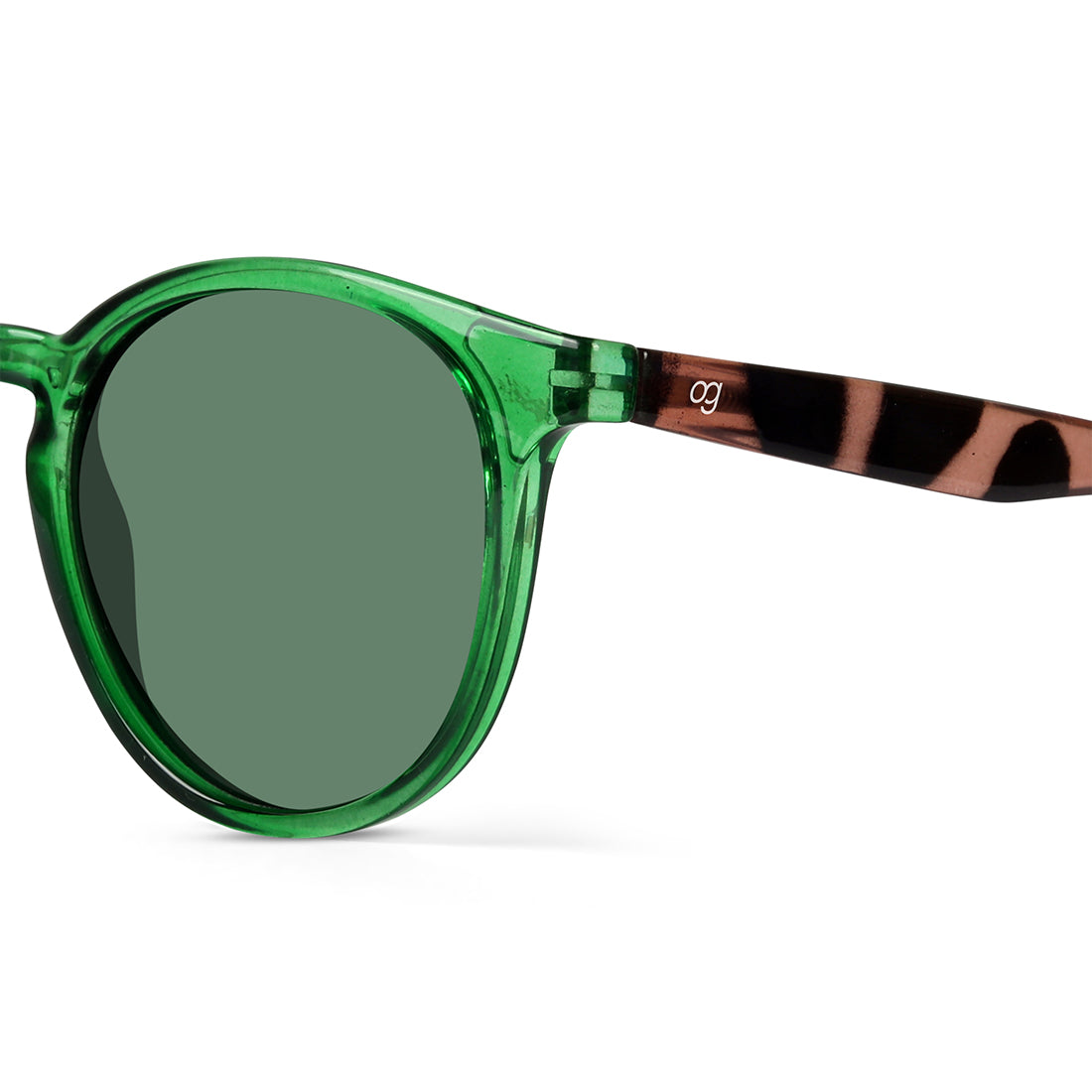 Radon Green Polarized Round Sunglasses