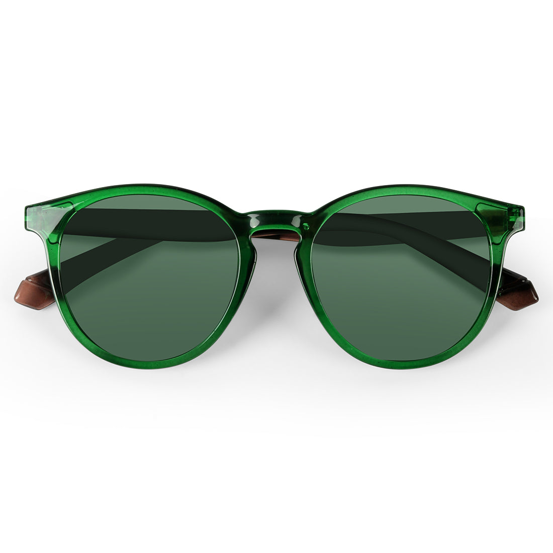 Radon Green Polarized Round Sunglasses