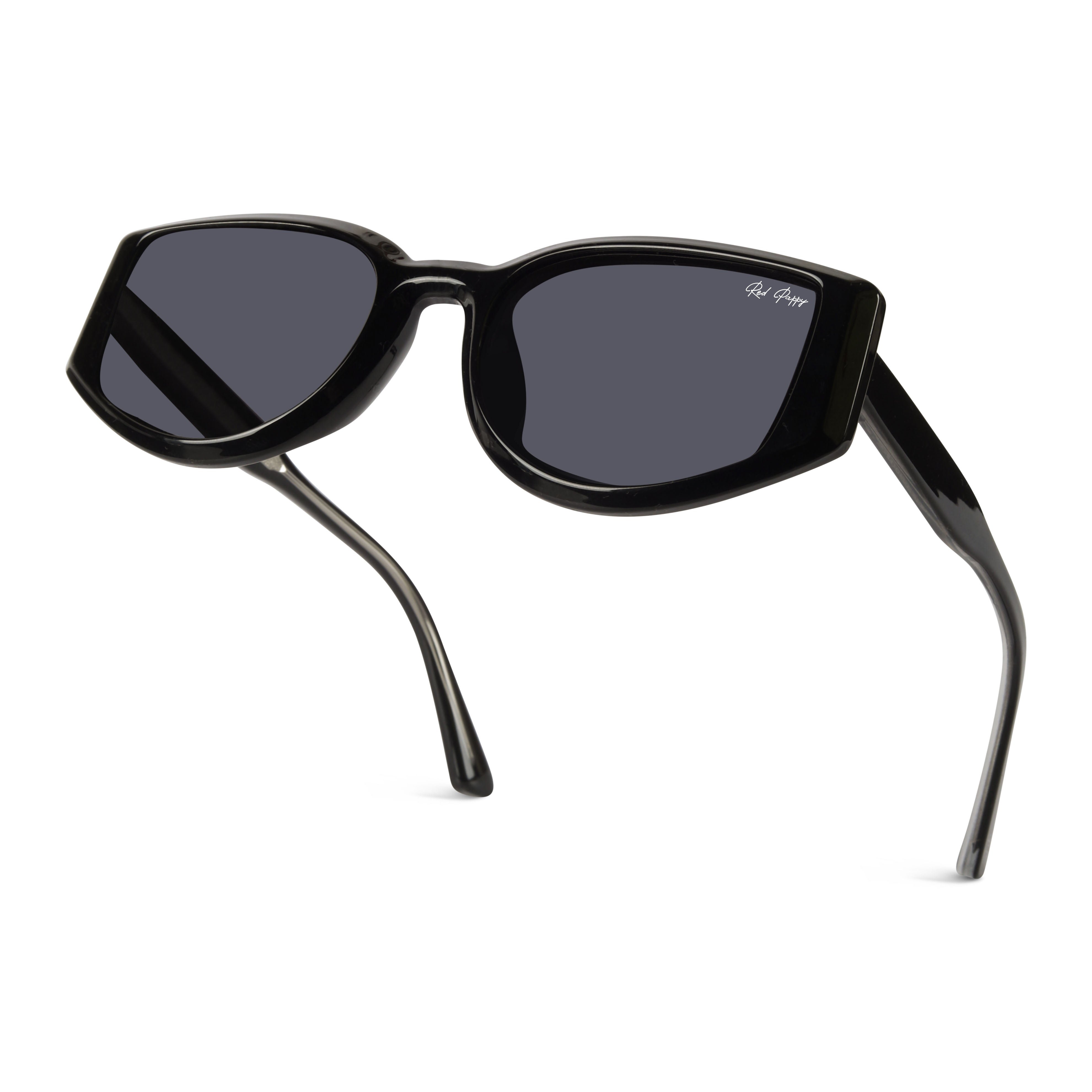 Alcove Black Polarized Rectangle Sunglasses