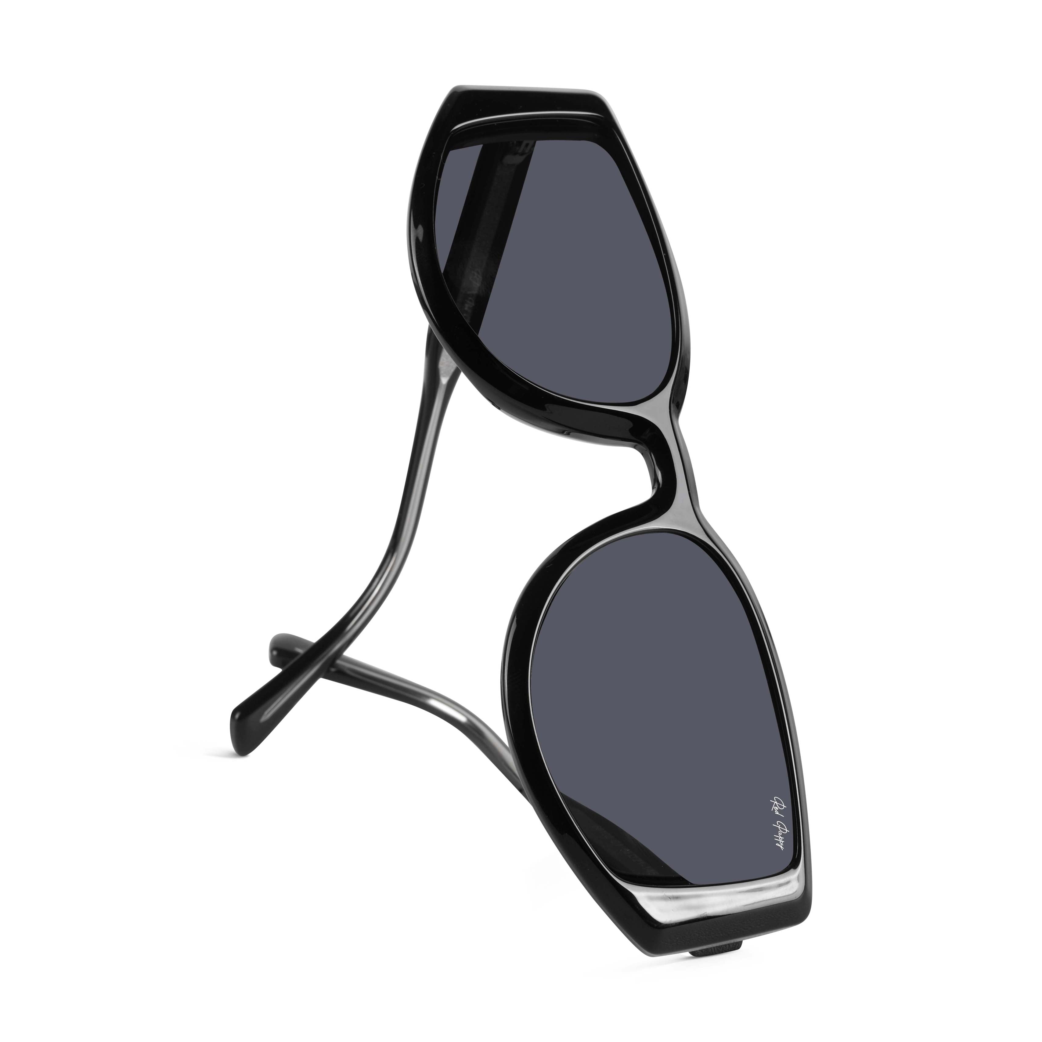 Alcove Black Polarized Rectangle Sunglasses