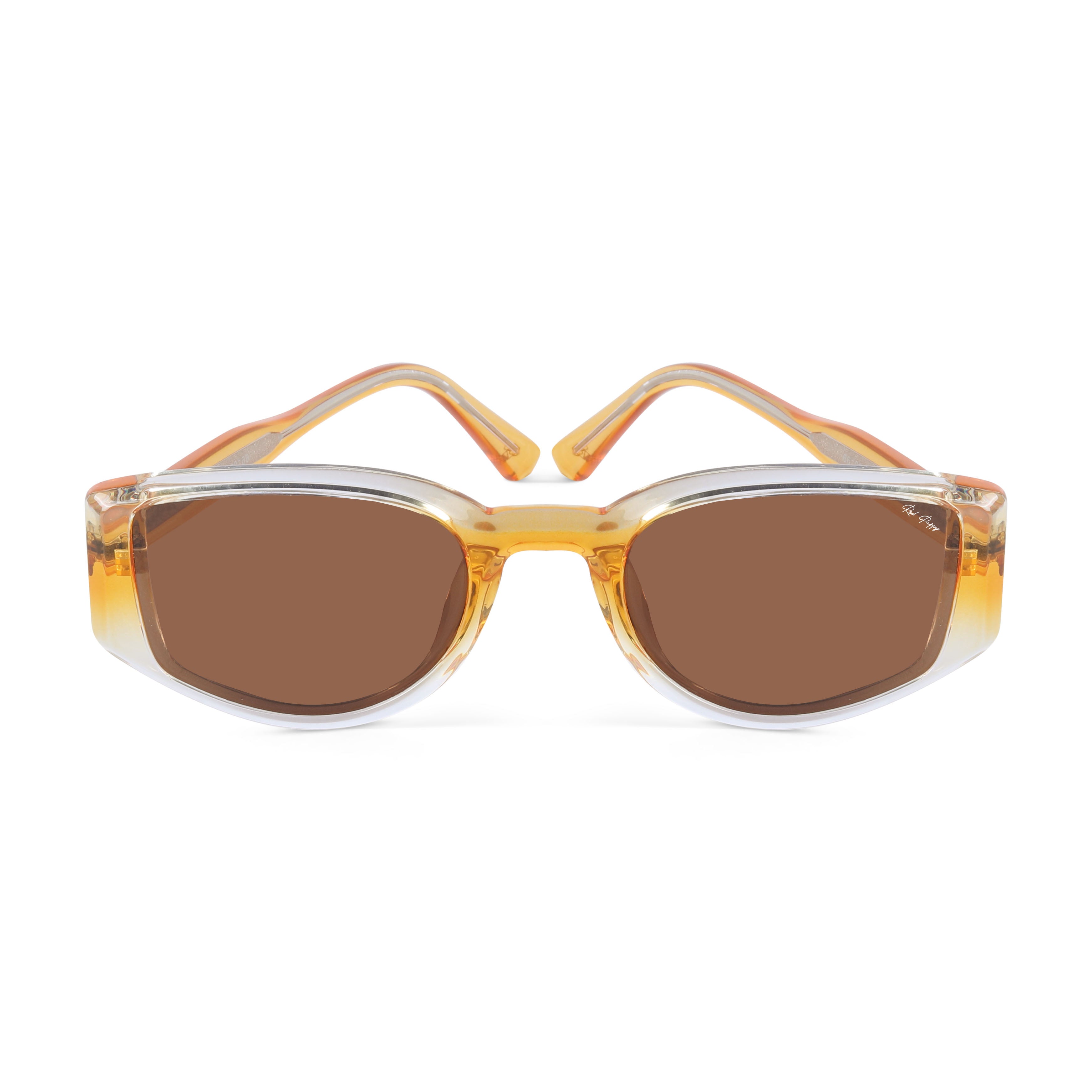 Alcove Brown Polarized Rectangle Sunglasses