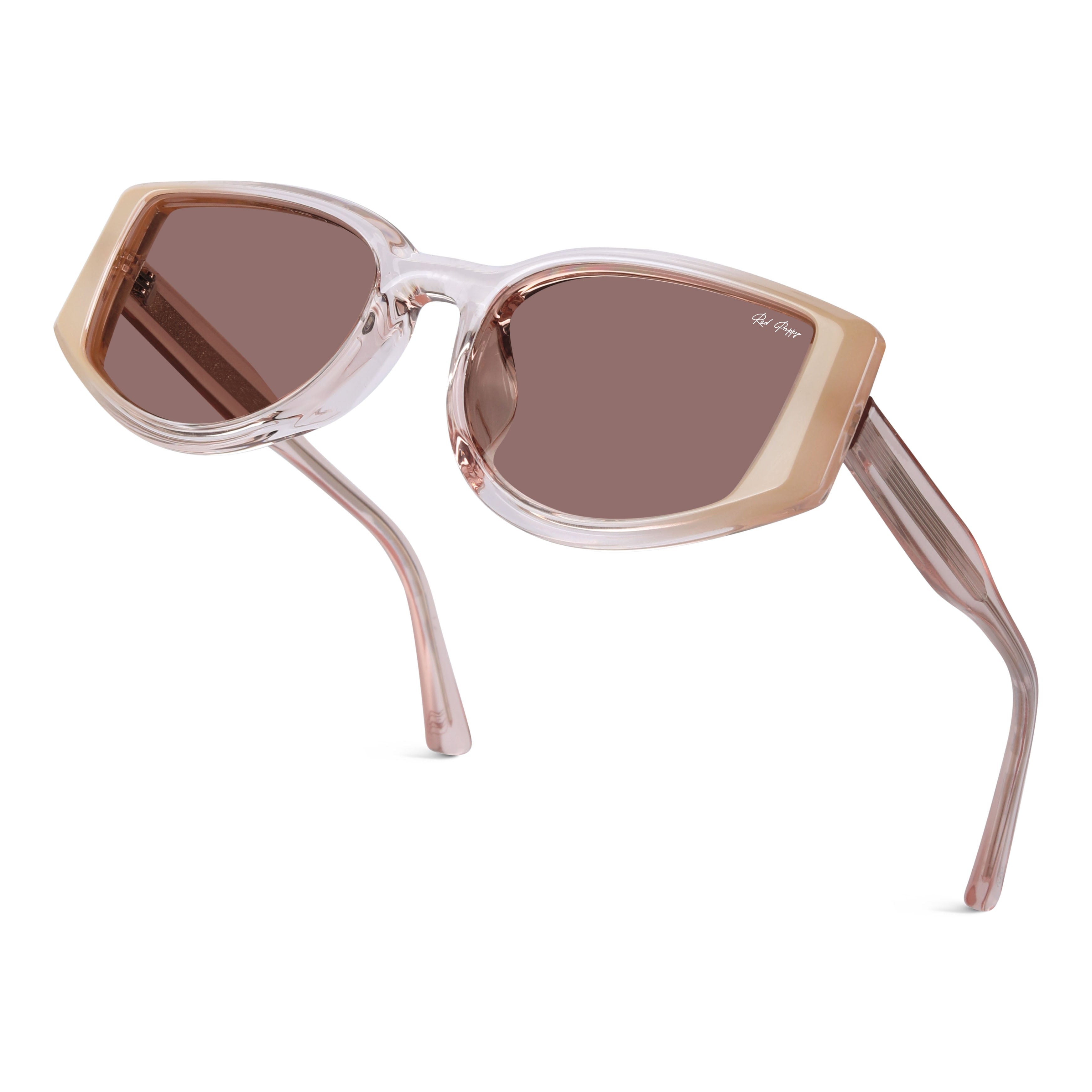 Alcove Peach Polarized Rectangle Sunglasses