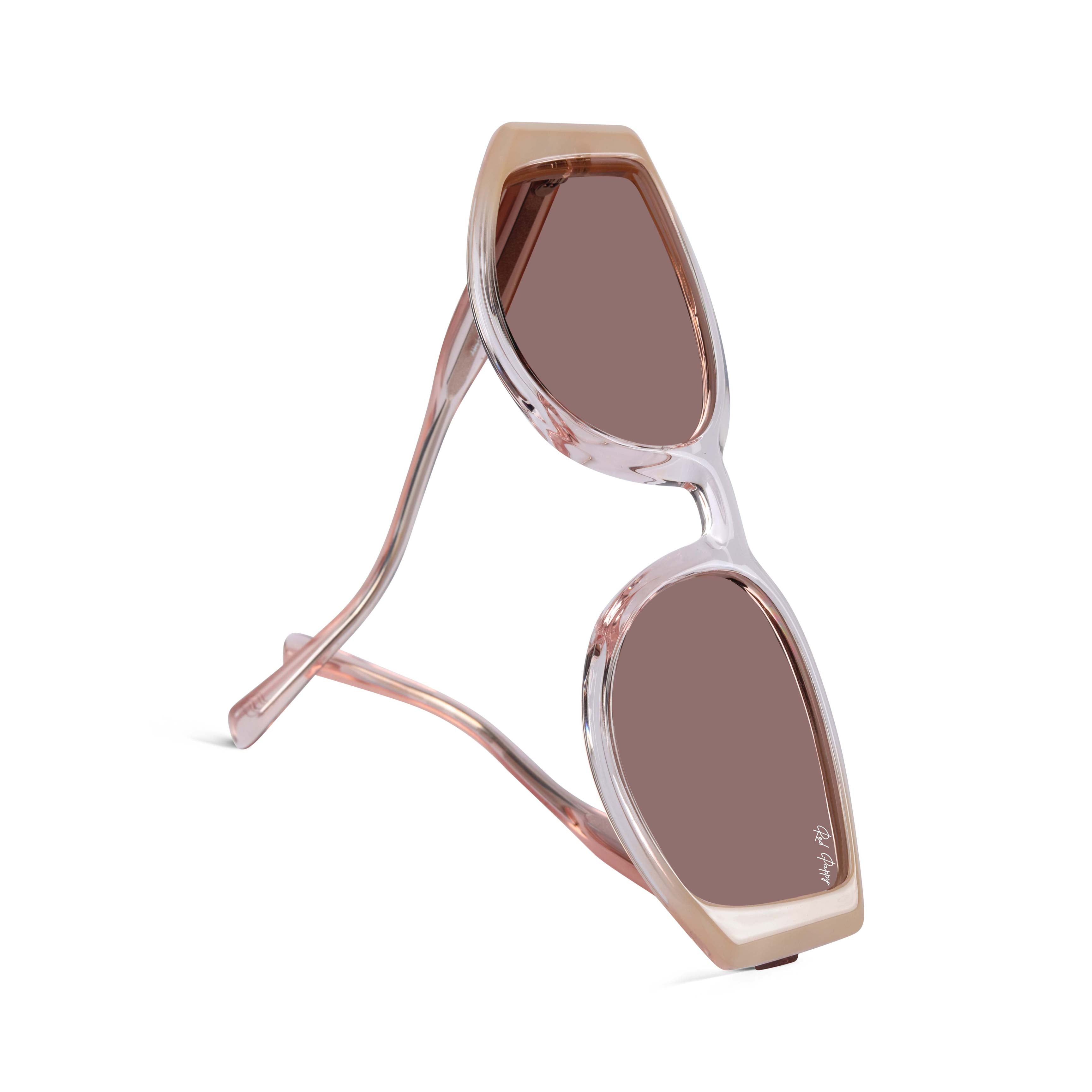 Alcove Peach Polarized Rectangle Sunglasses