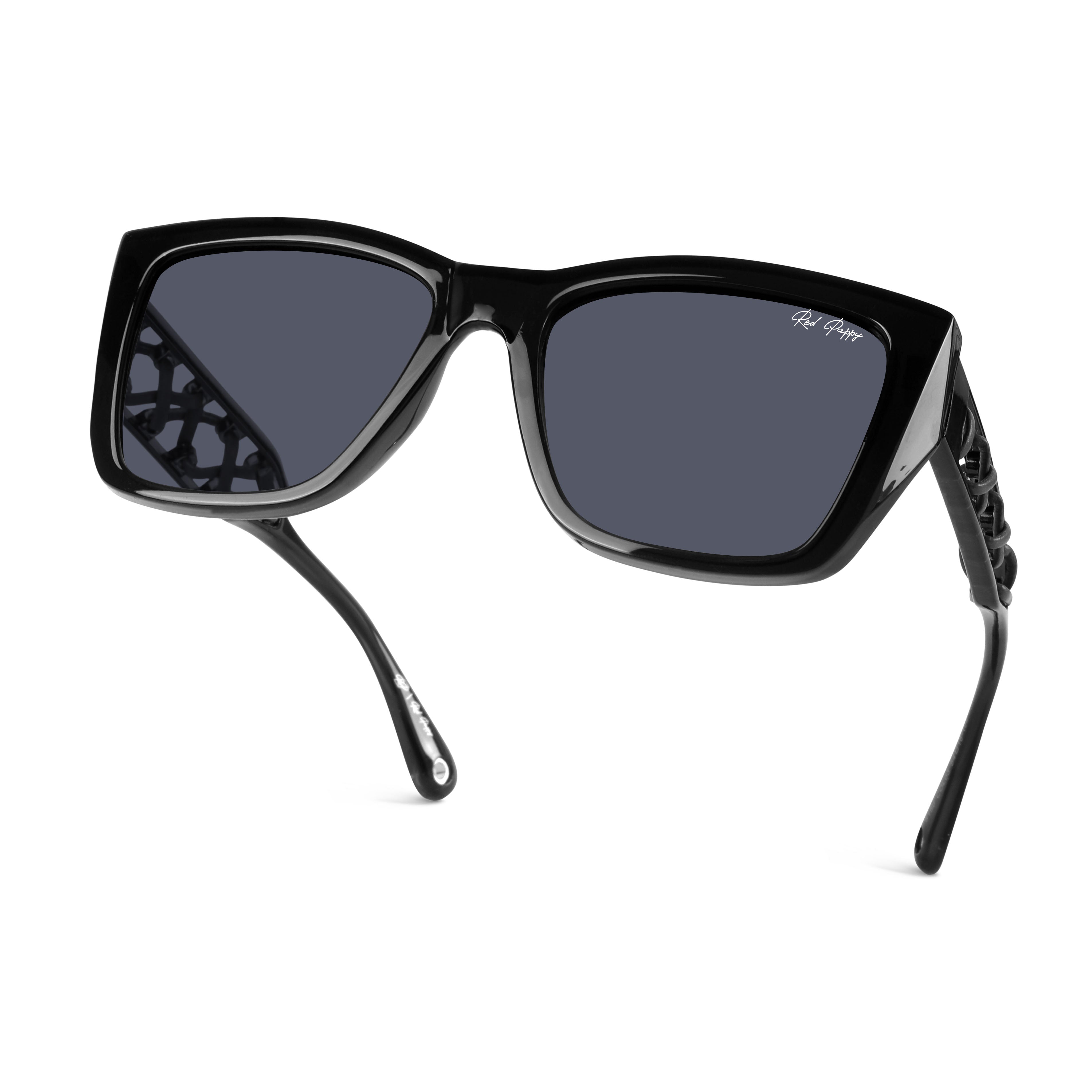 Atomize Black Polarized Square Sunglasses