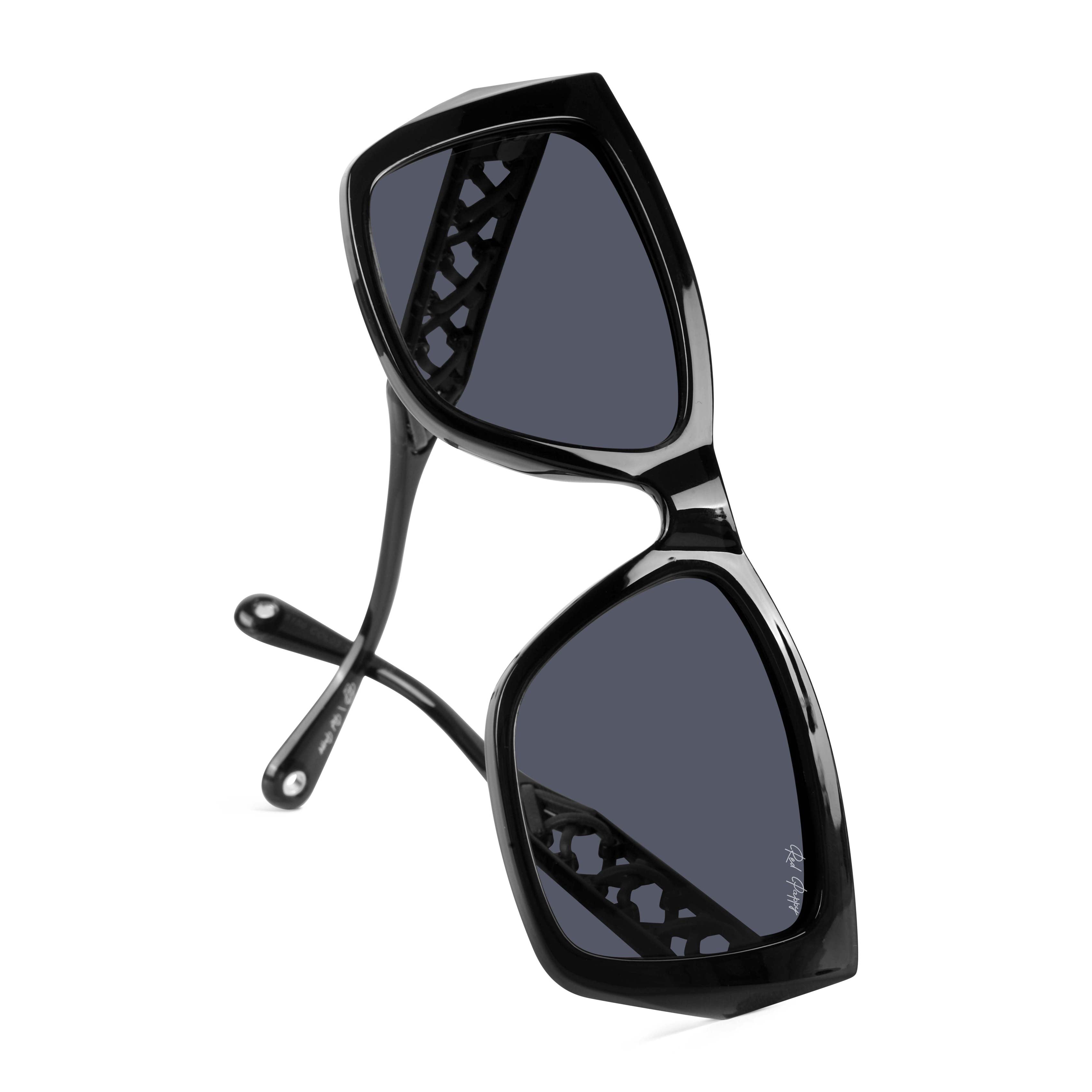 Atomize Black Polarized Square Sunglasses