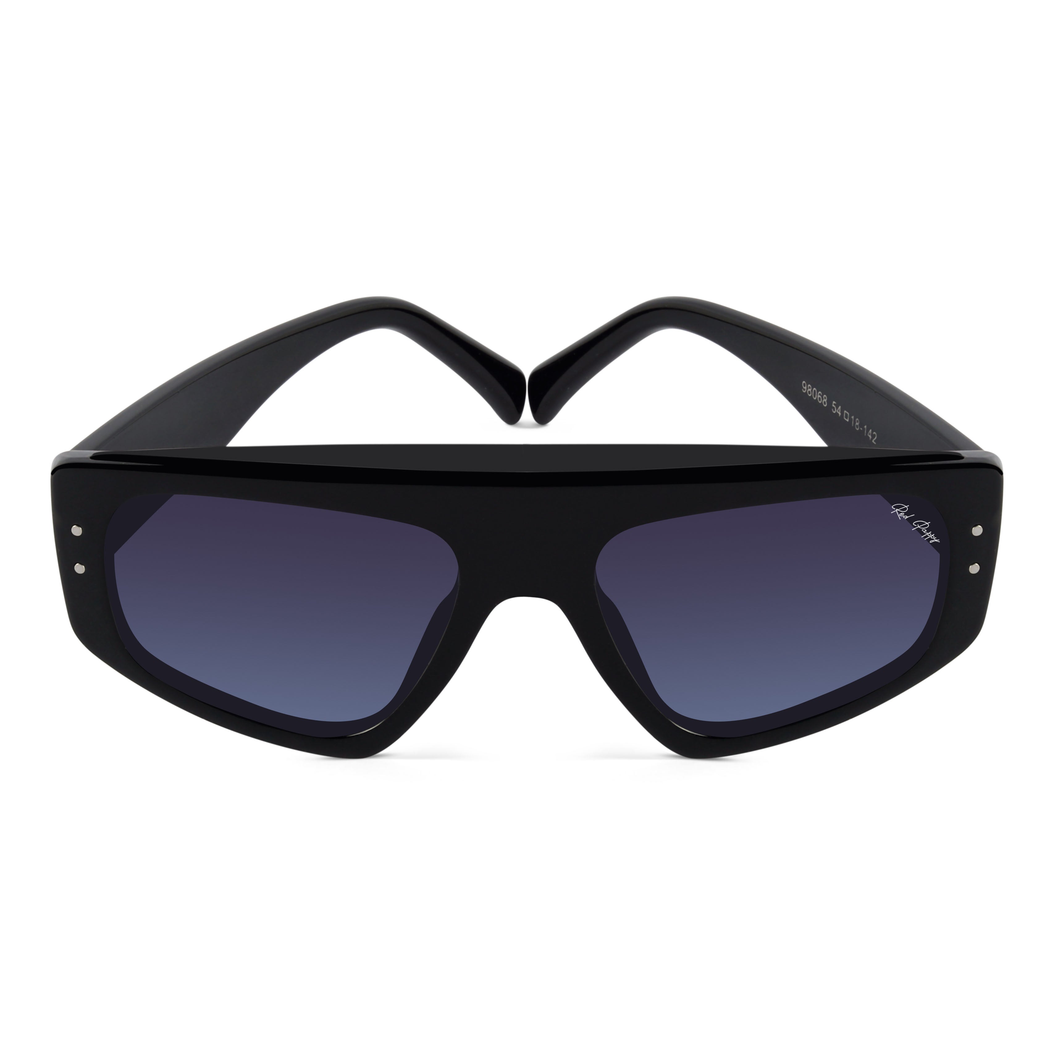 Aurion Black Matte Rectangle Sunglasses