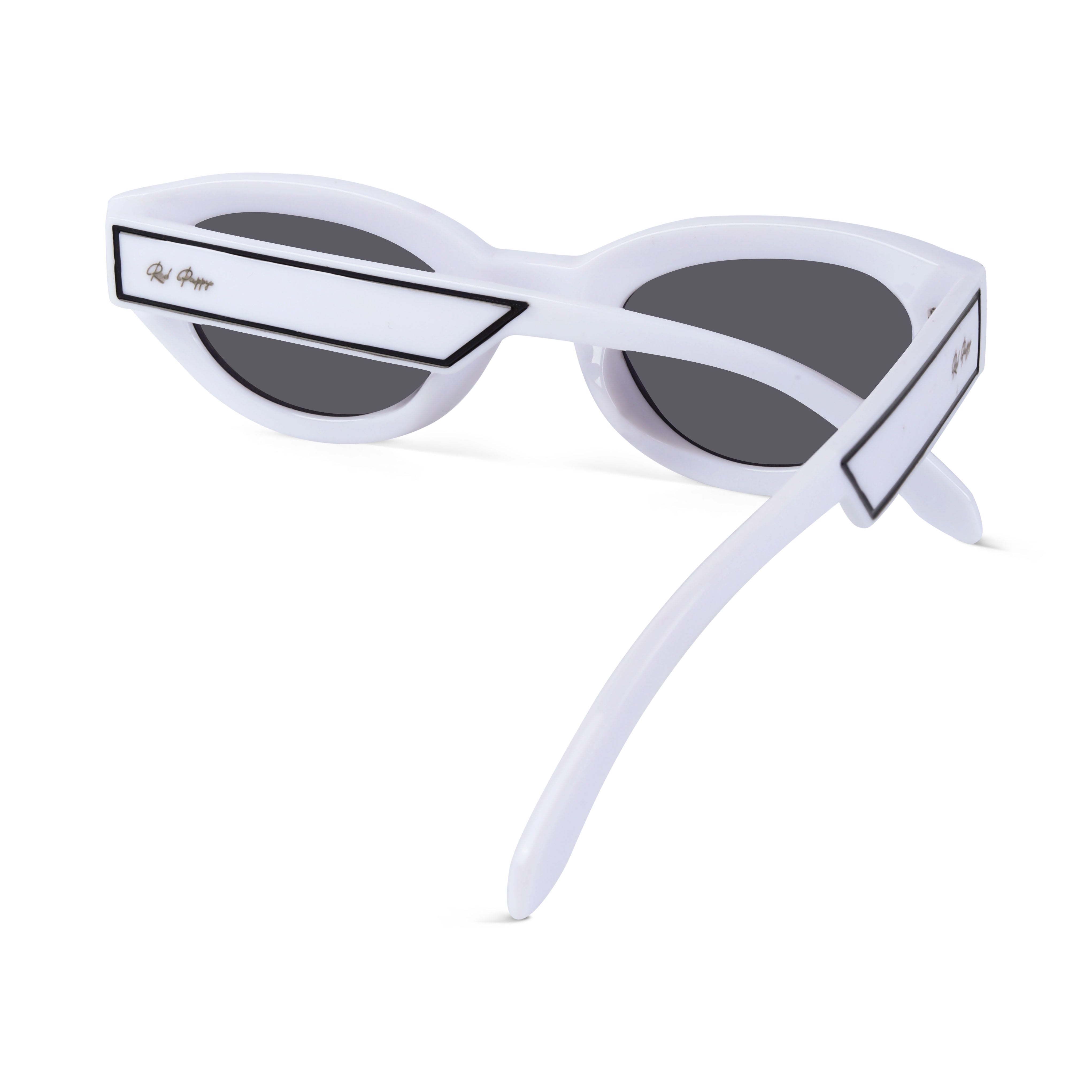 Chronon White Rectangle Sunglasses