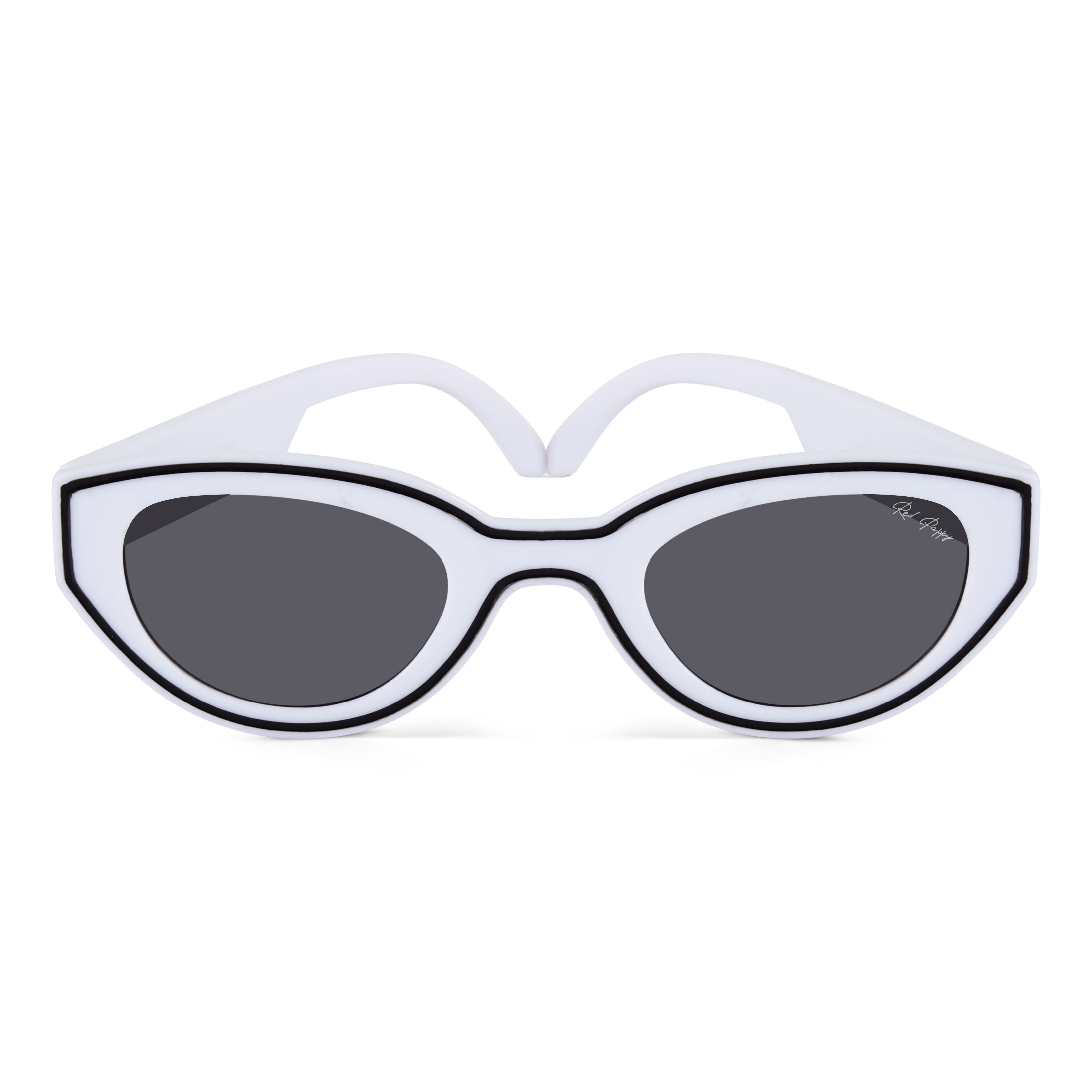 Chronon White Rectangle Sunglasses