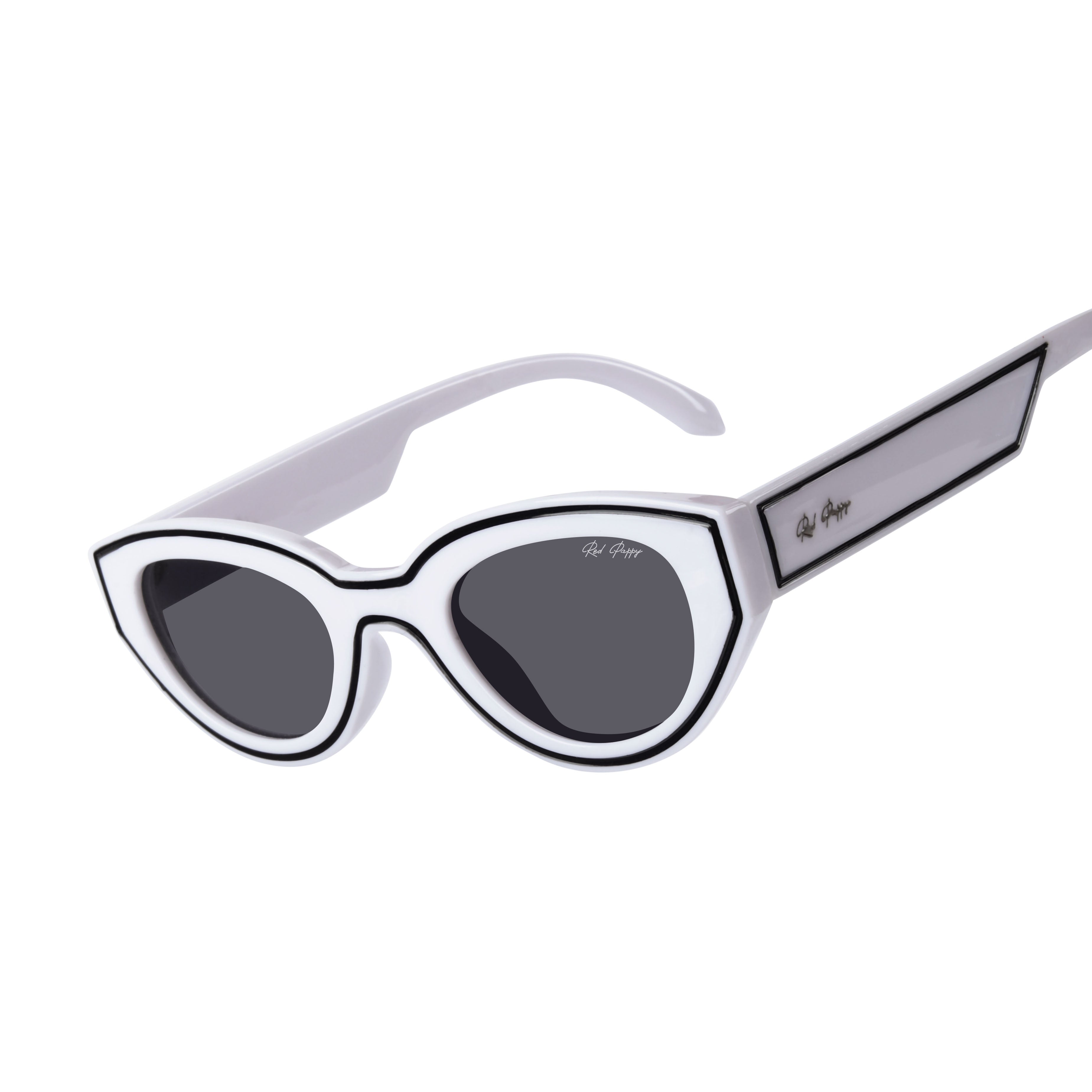 Chronon White Rectangle Sunglasses