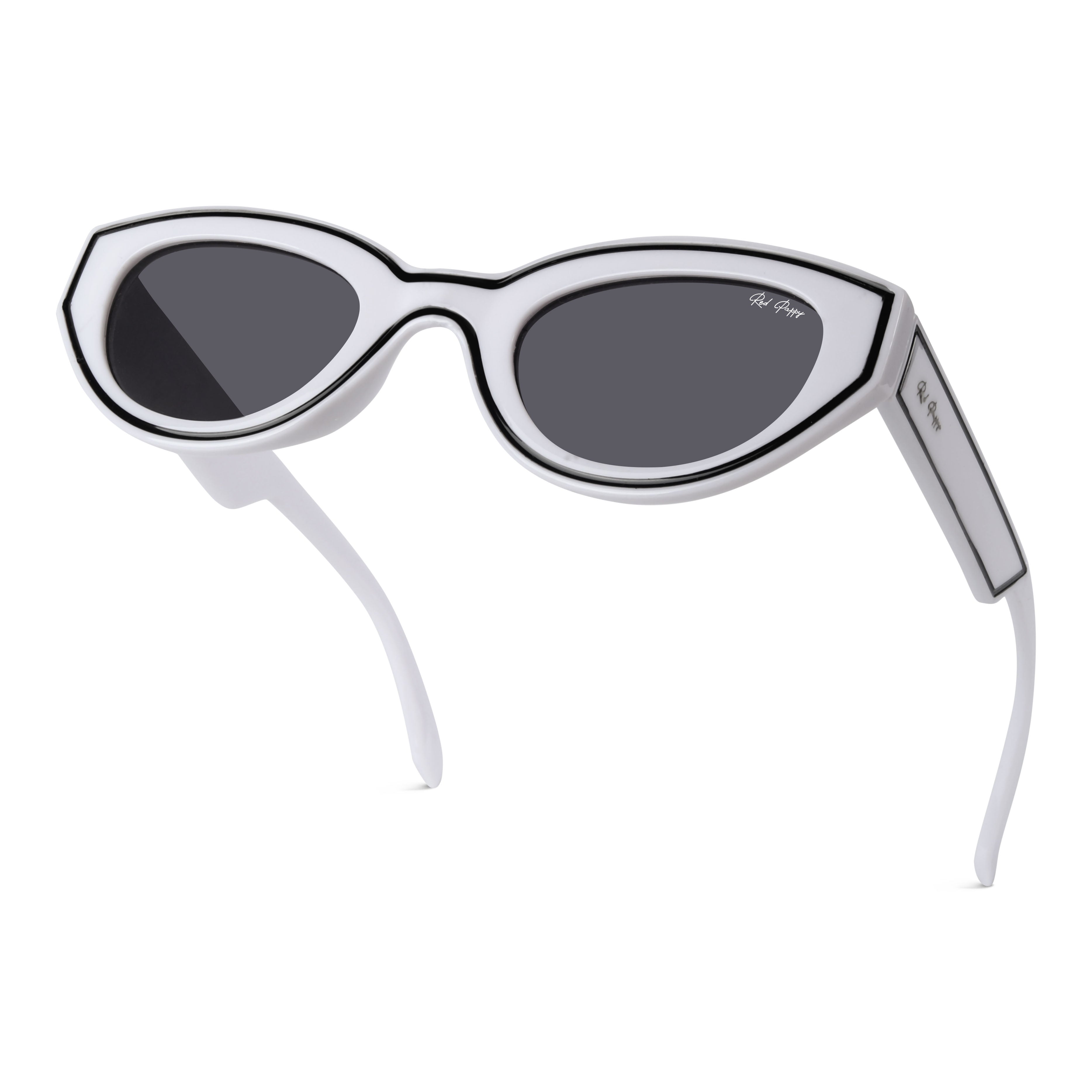 Chronon White Rectangle Sunglasses