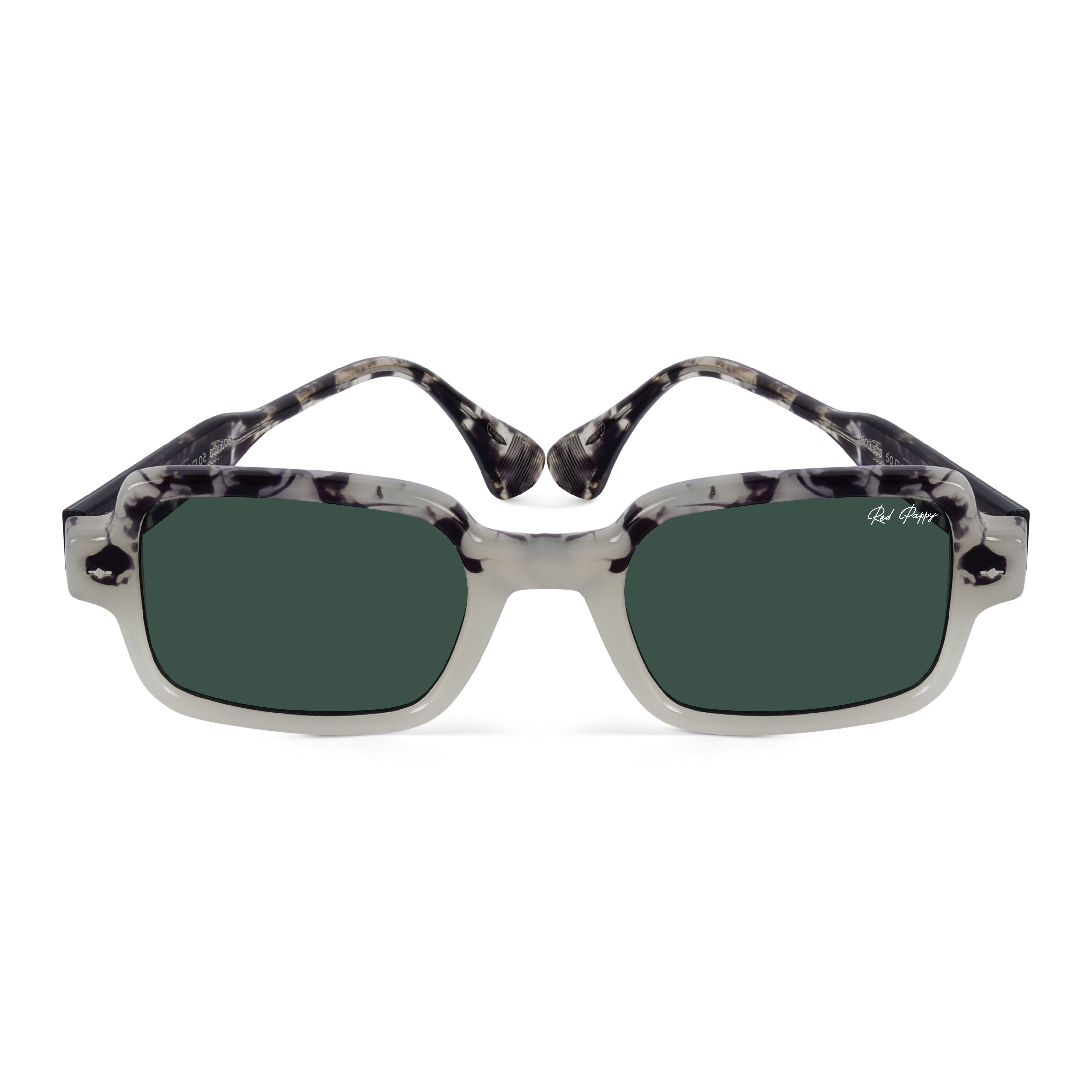 Crescendo Green Rectangle Sunglasses