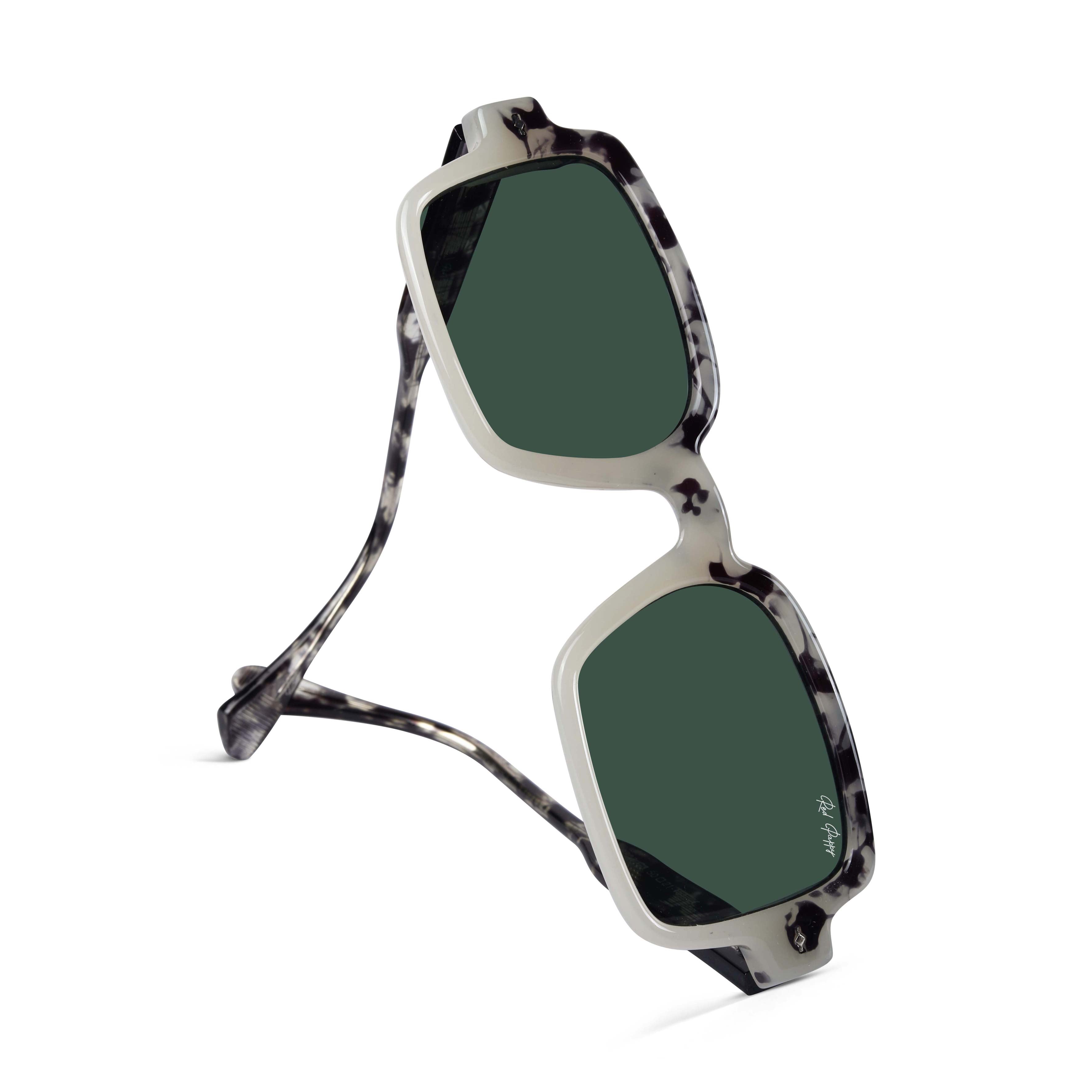 Crescendo Green Rectangle Sunglasses