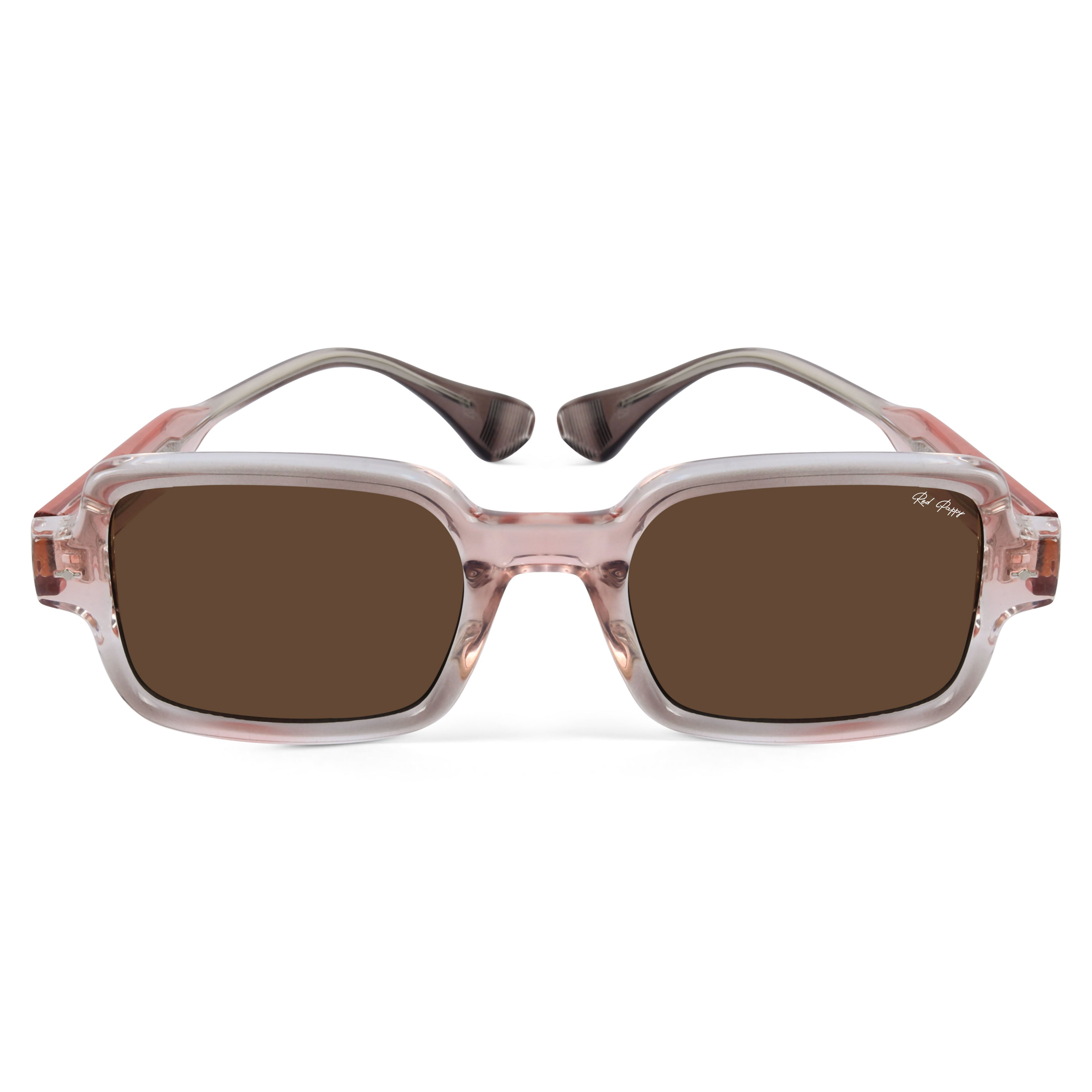 Crescendo Peach Rectangle Sunglasses