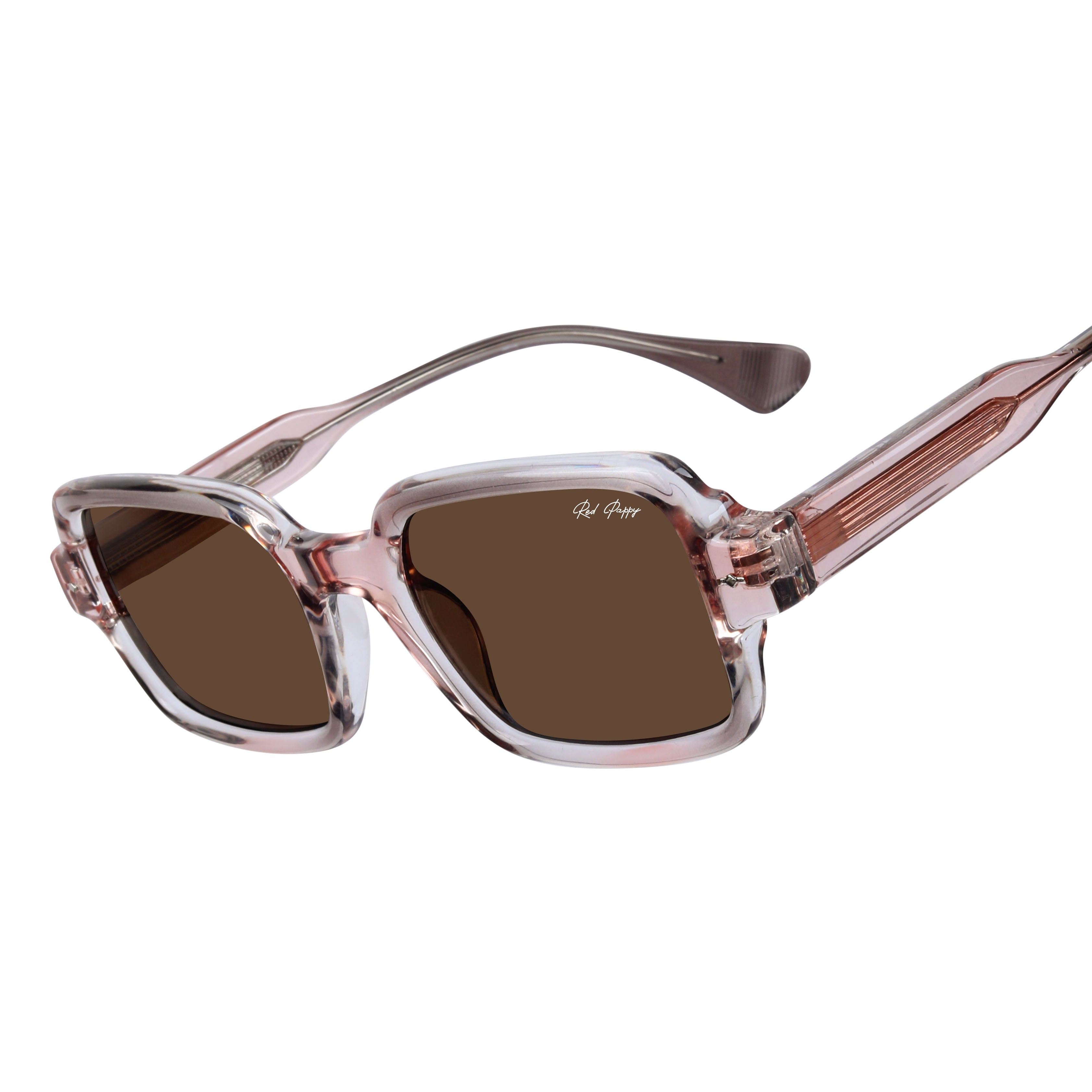 Crescendo Peach Rectangle Sunglasses