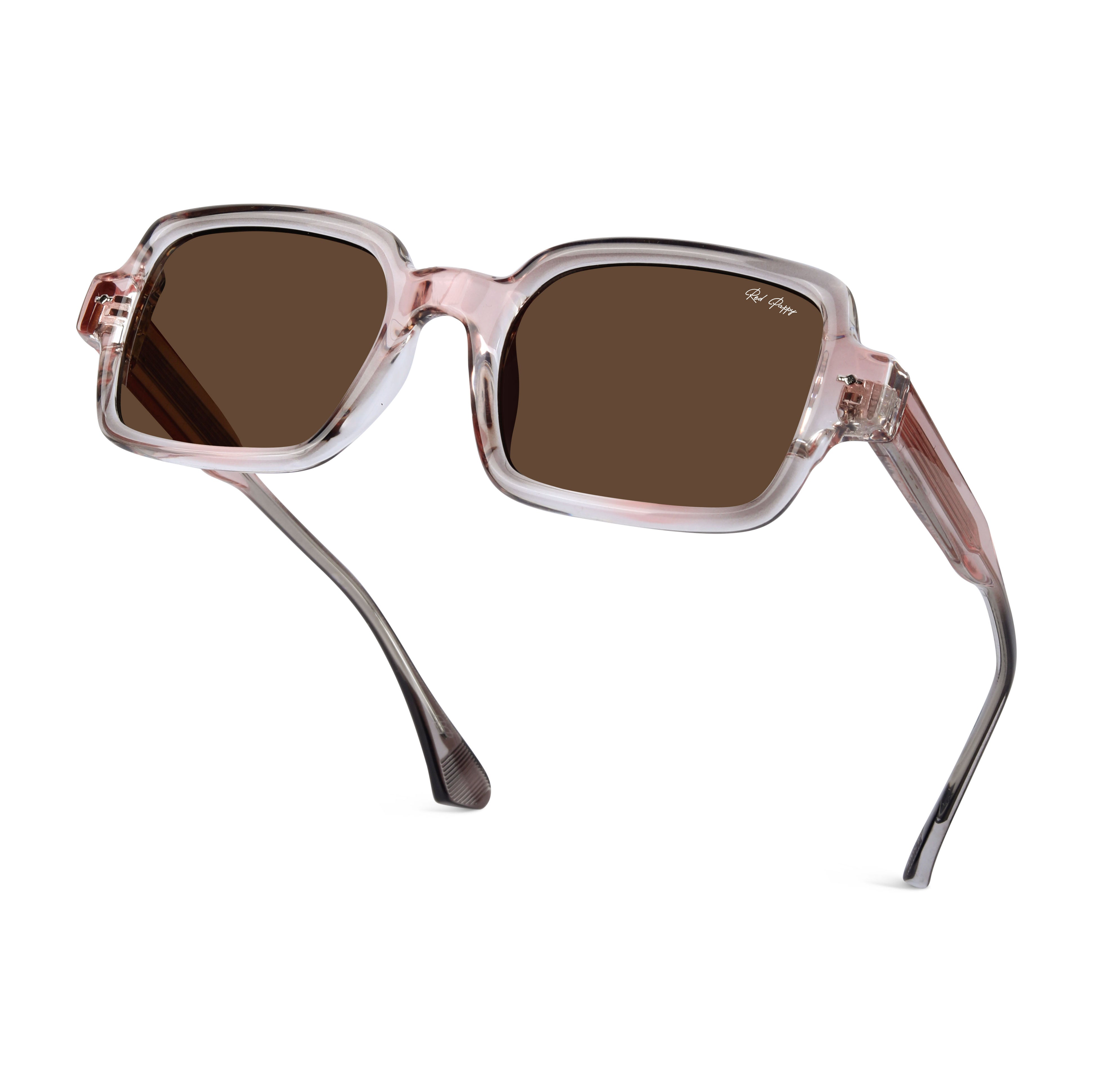 Crescendo Peach Rectangle Sunglasses