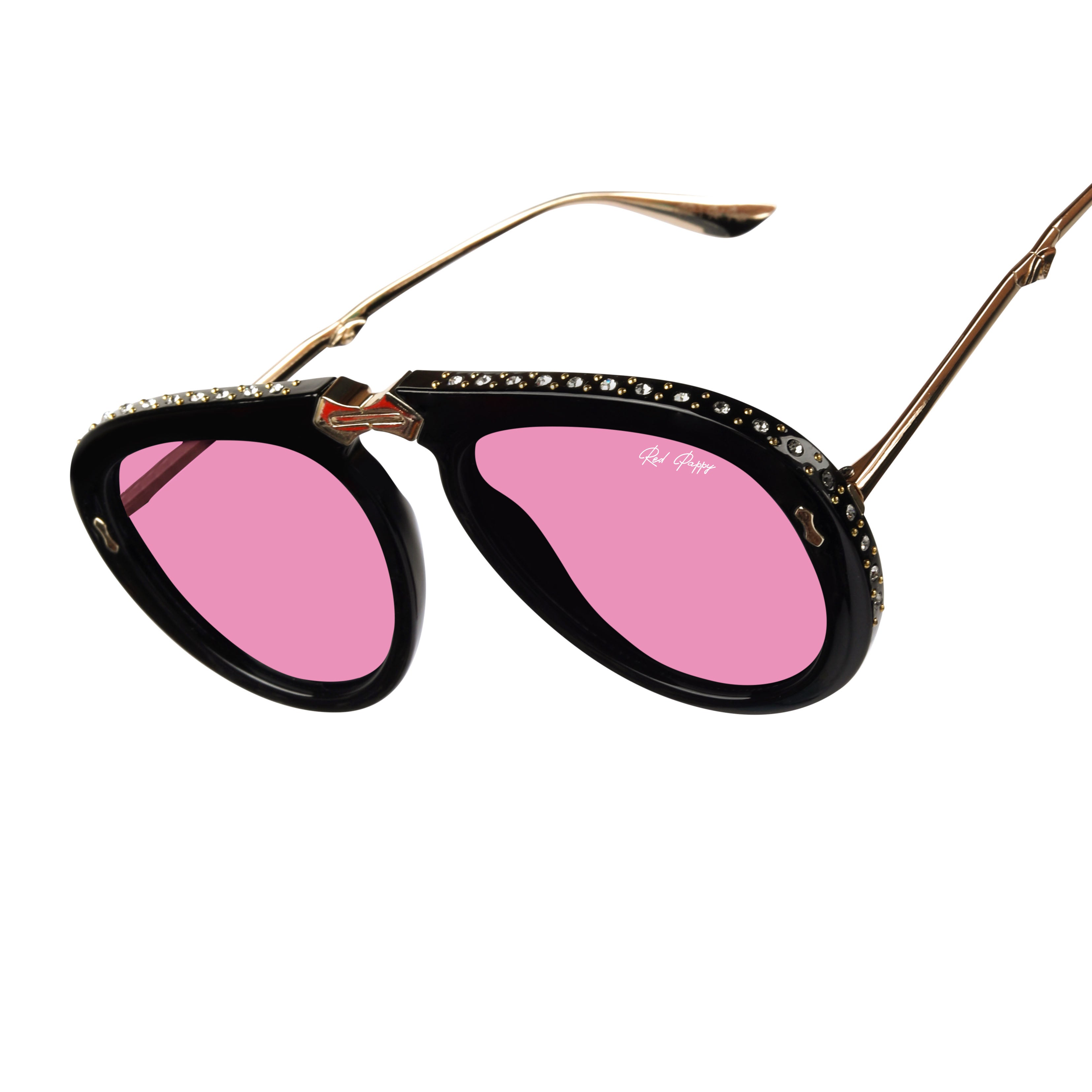 Crystara Pink Aviator Sunglasses