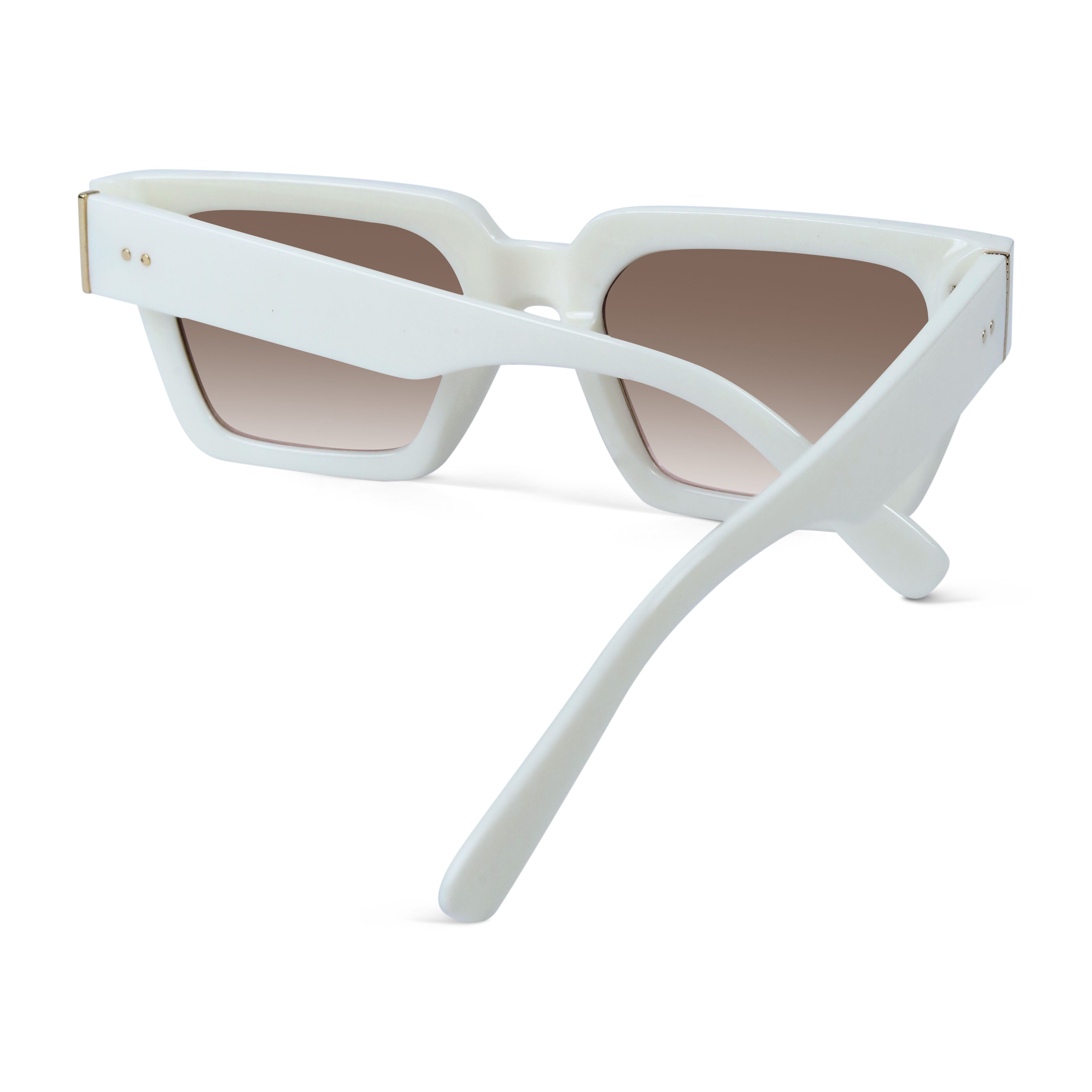 Drex White Square Sunglasses