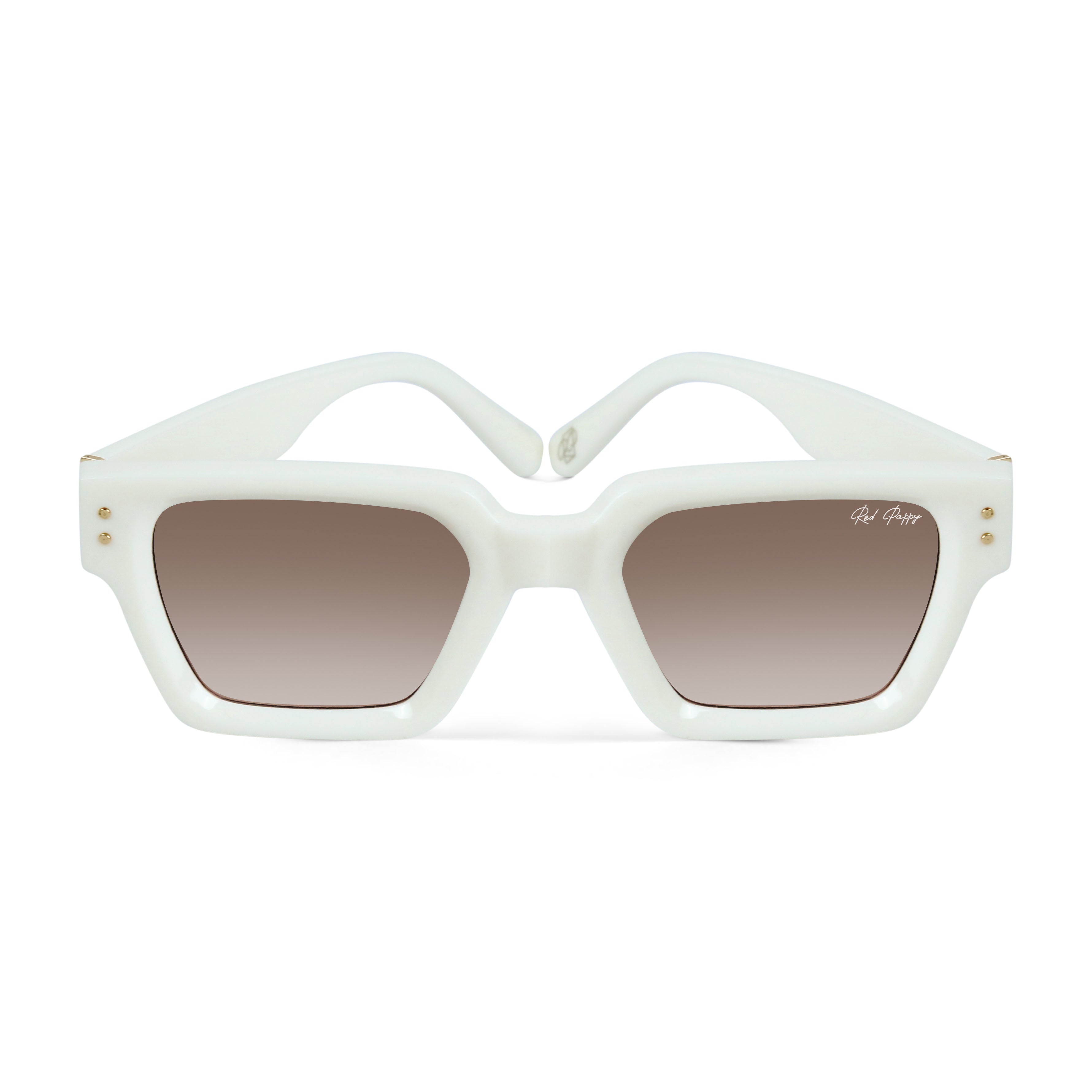 Drex White Square Sunglasses