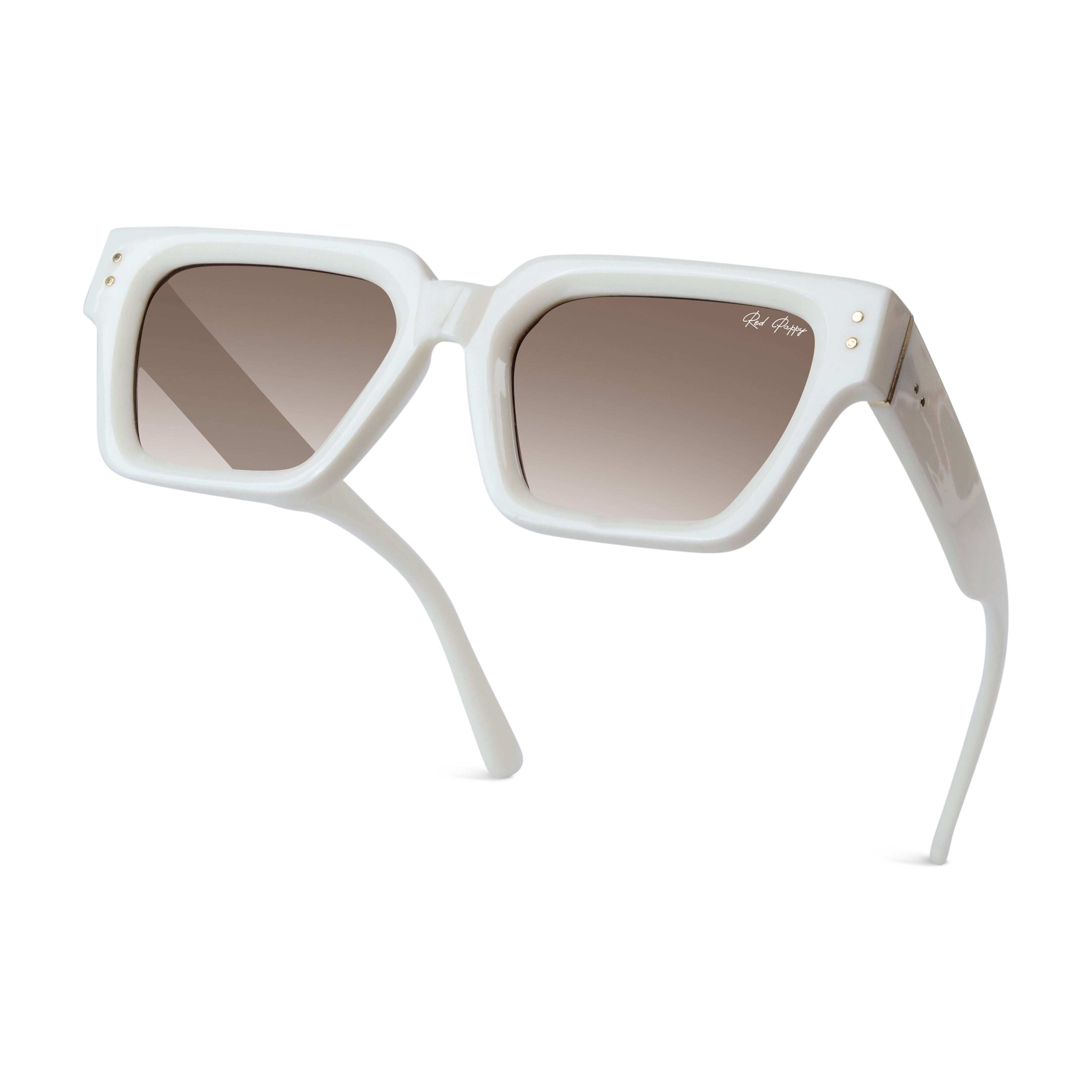 Drex White Square Sunglasses