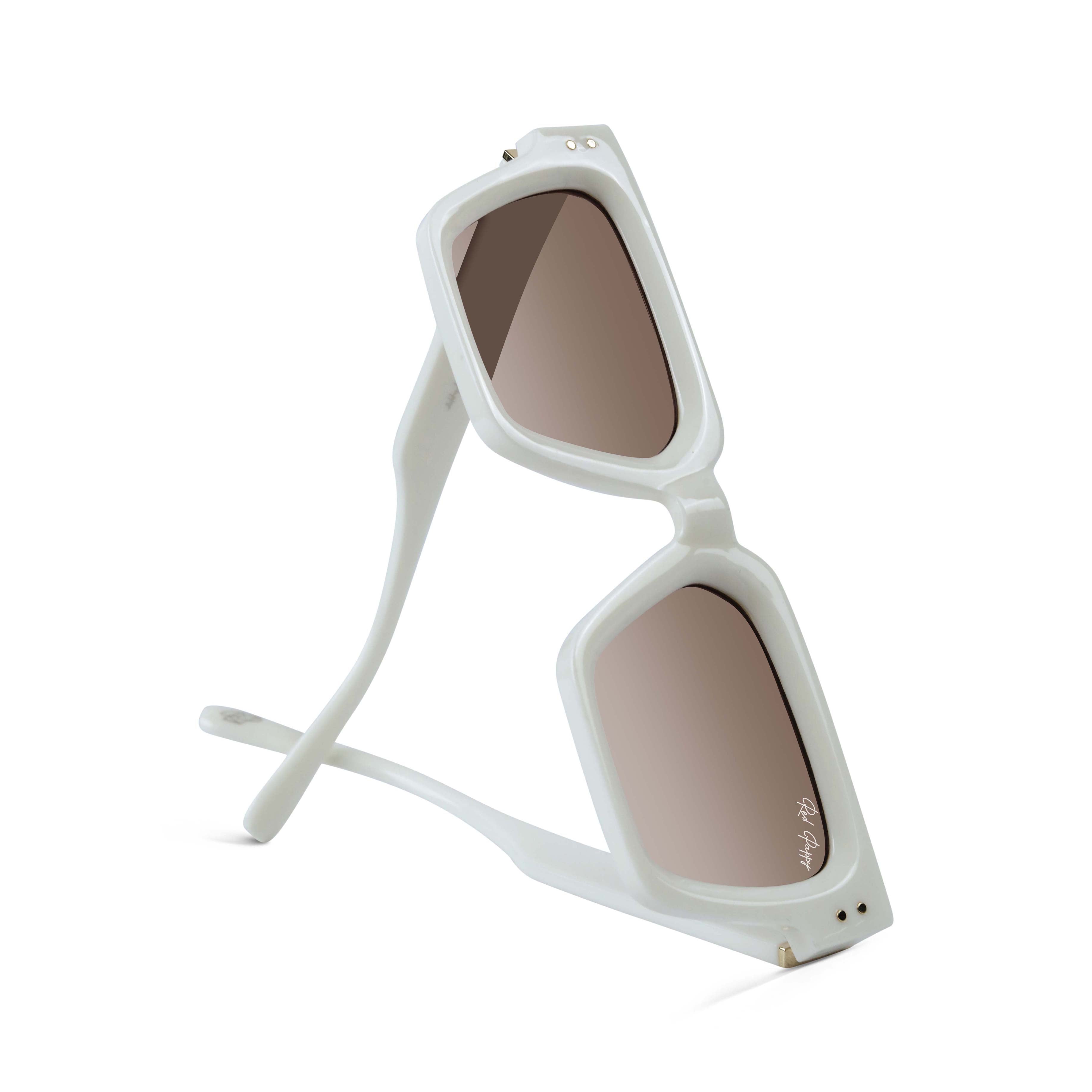 Drex White Square Sunglasses