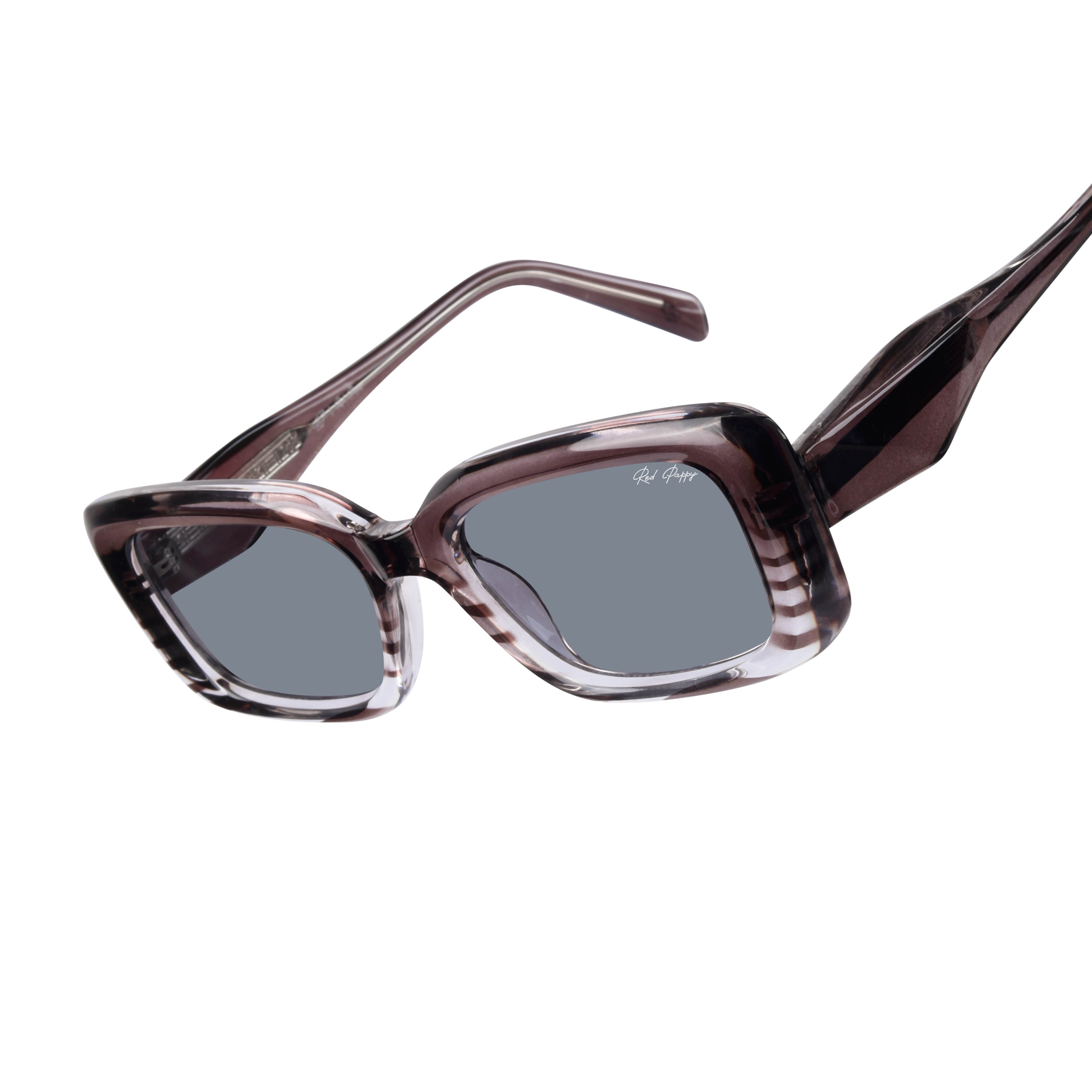 Eldrion Ash Brown Oversized Sunglasses