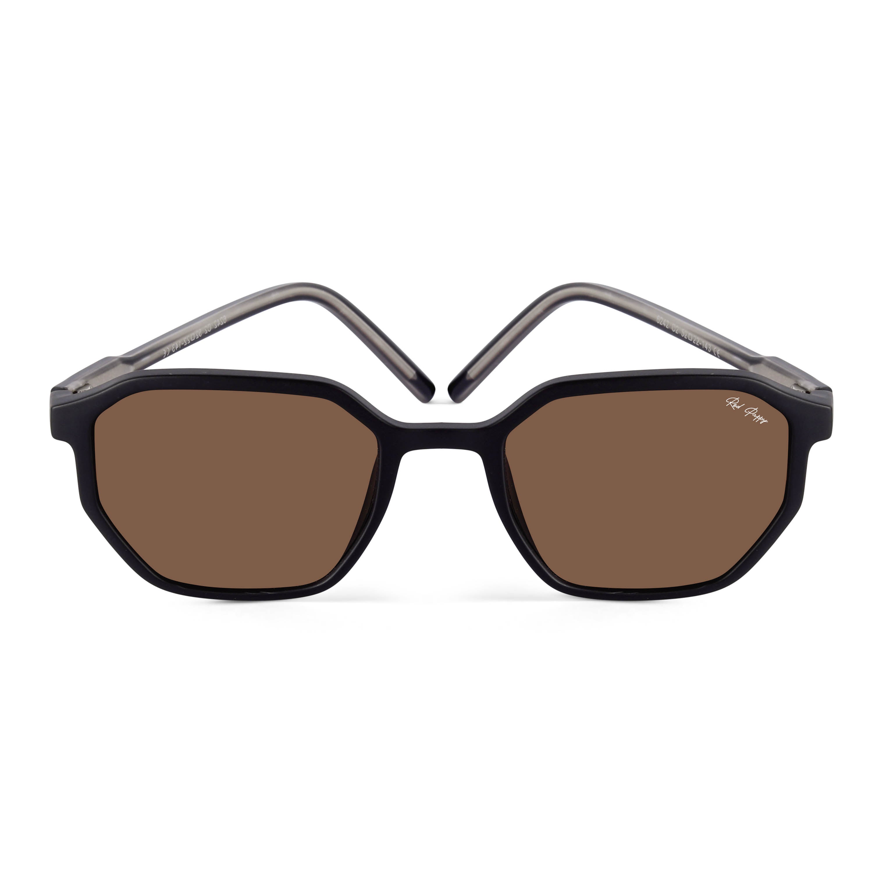 Fable Brown Hexagonal Sunglasses