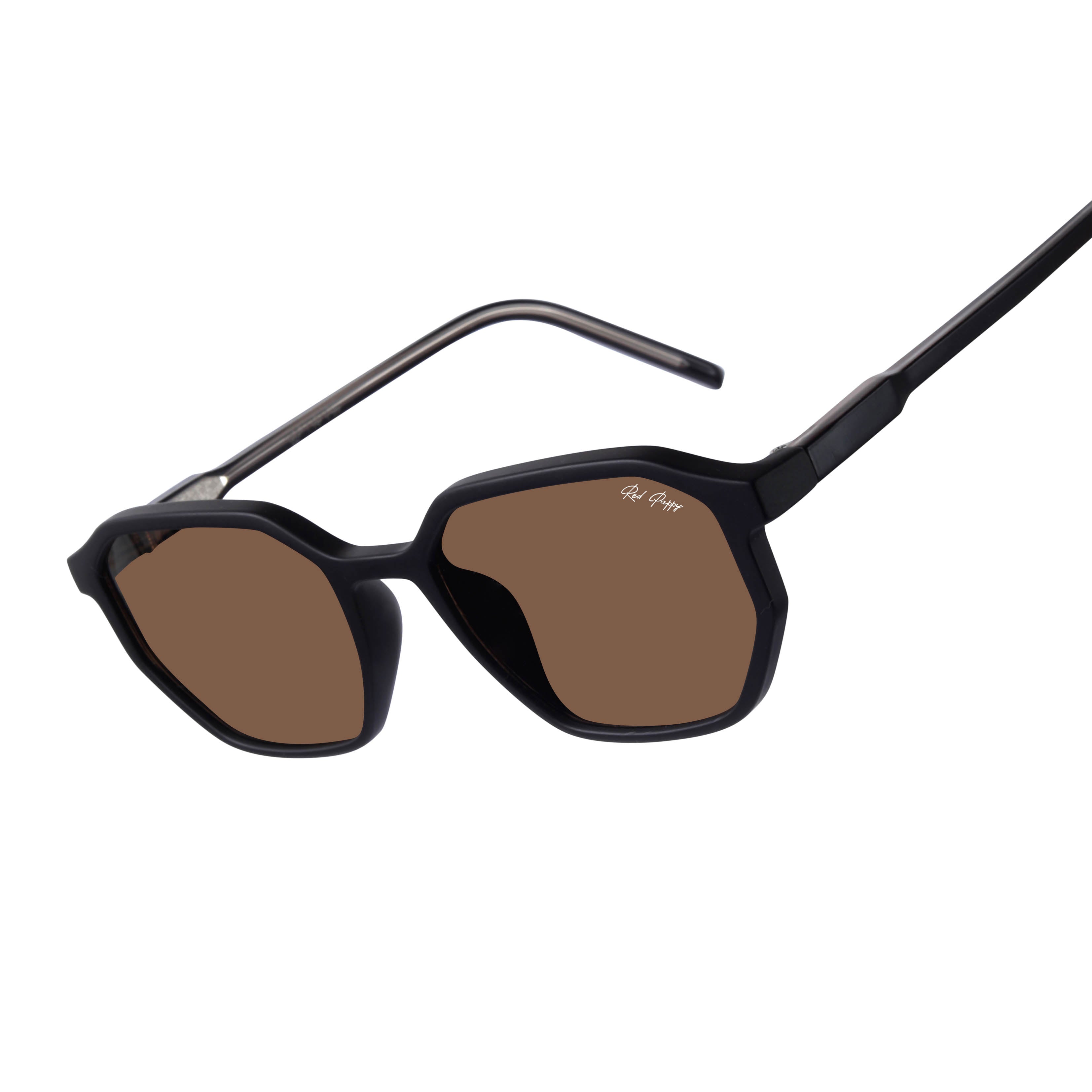 Fable Brown Hexagonal Sunglasses