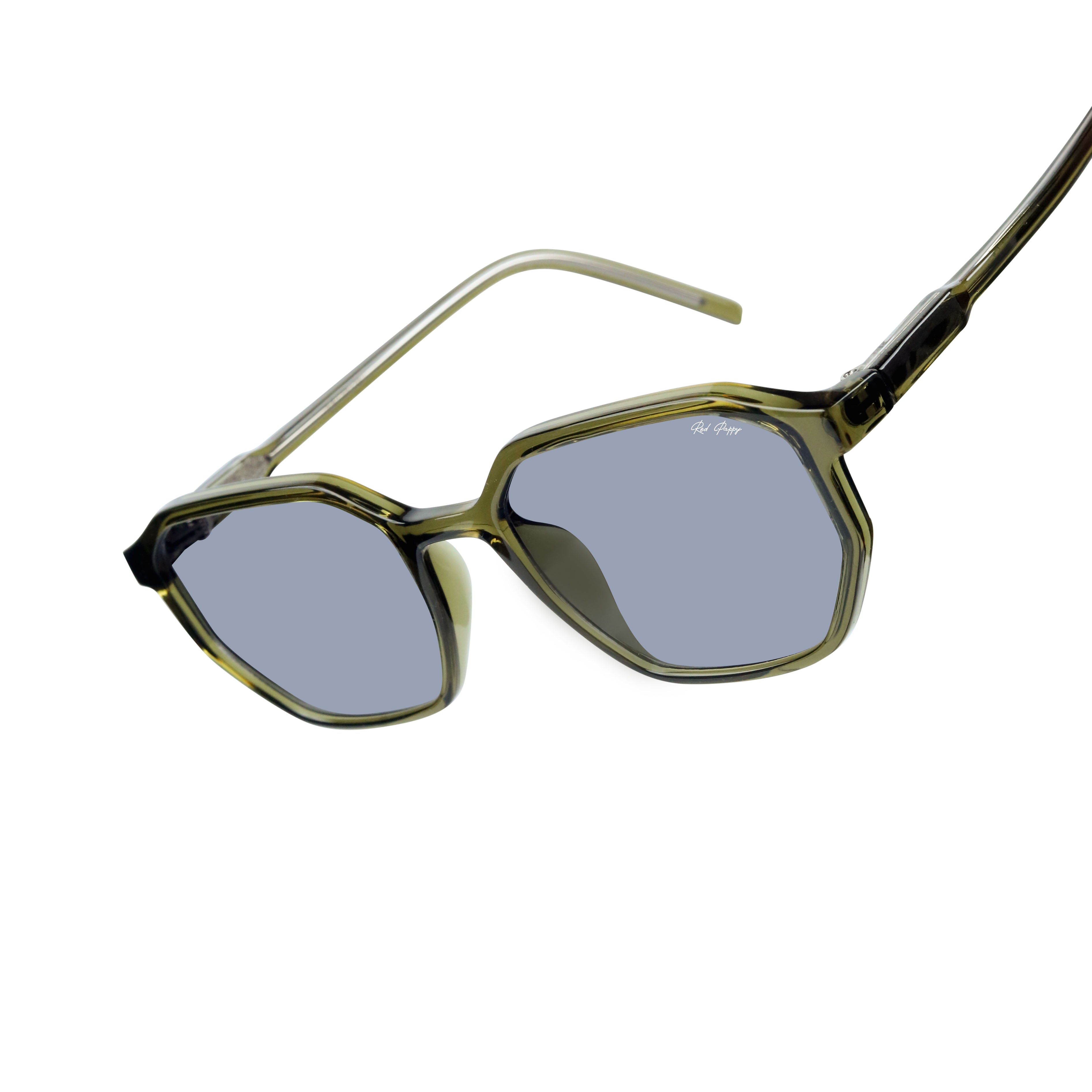 Fable Olive Hexagonal Sunglasses