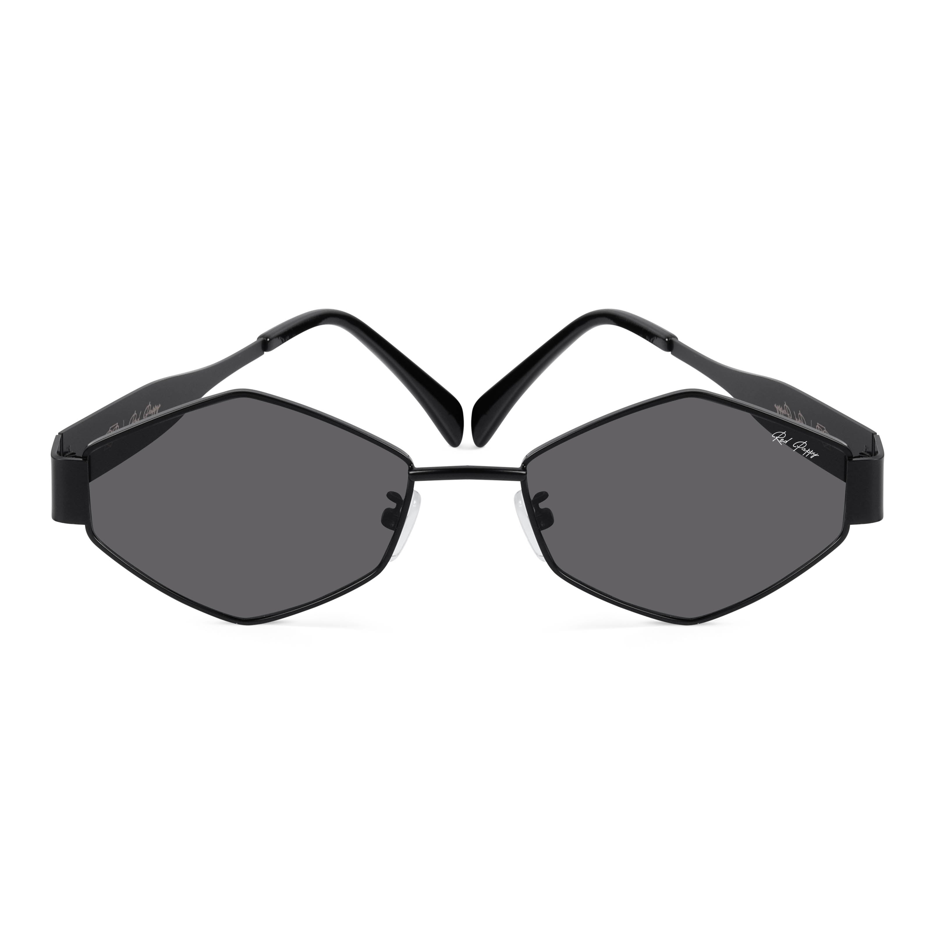 Fantasy Black Hexagonal Sunglasses