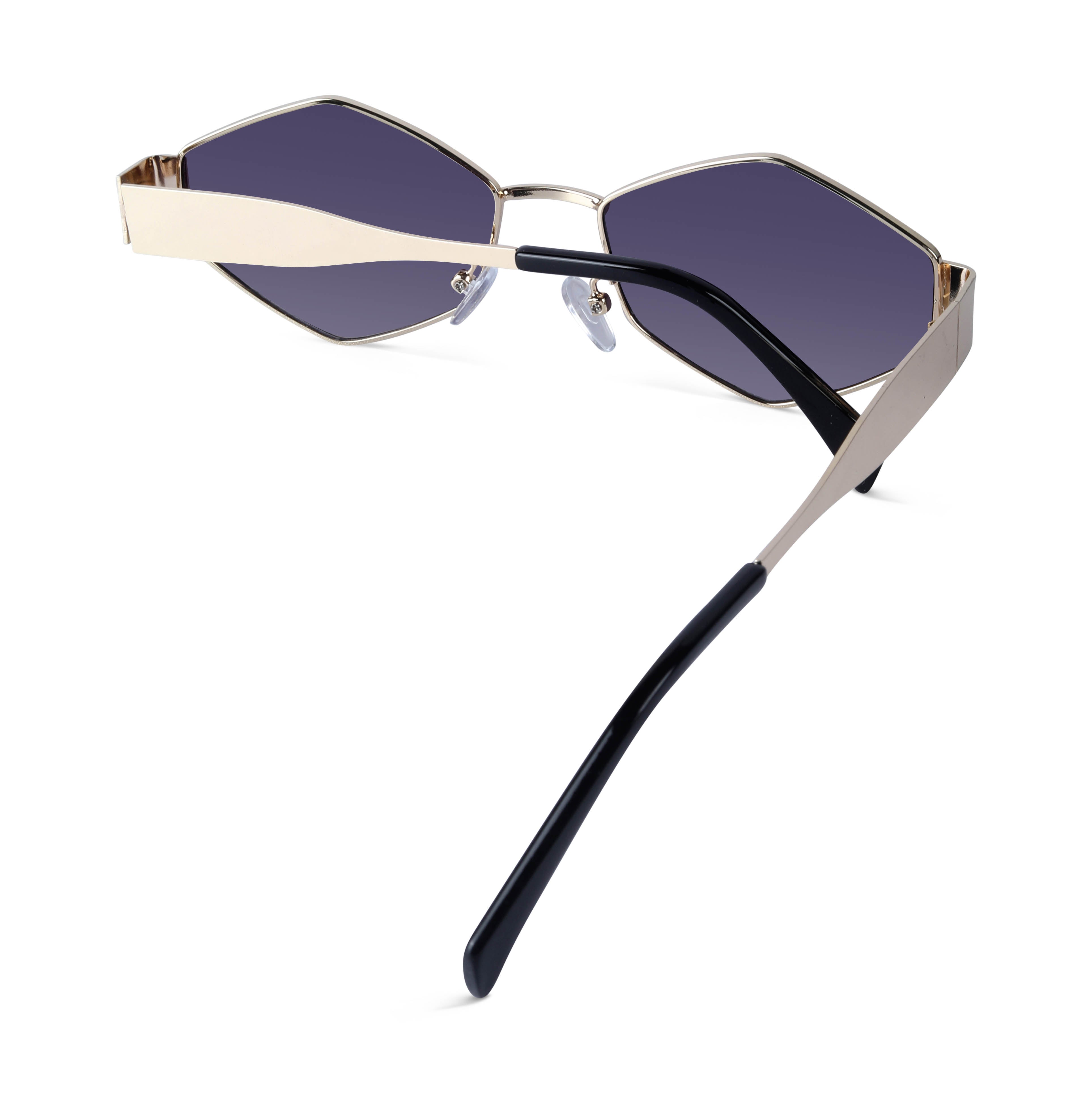 Fantasy Blue Hexagonal Sunglasses